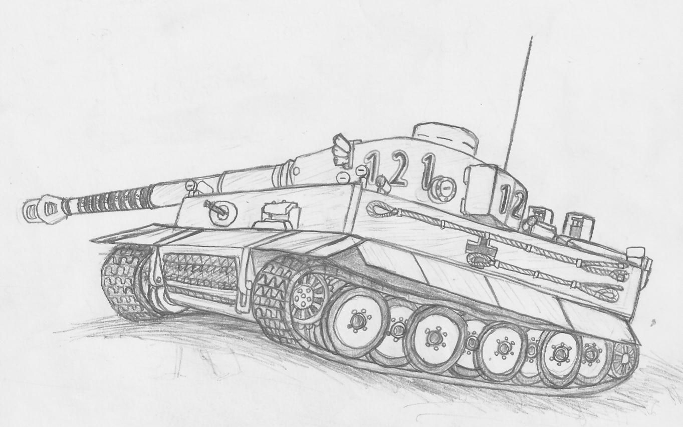 Нарисовать танк т-34