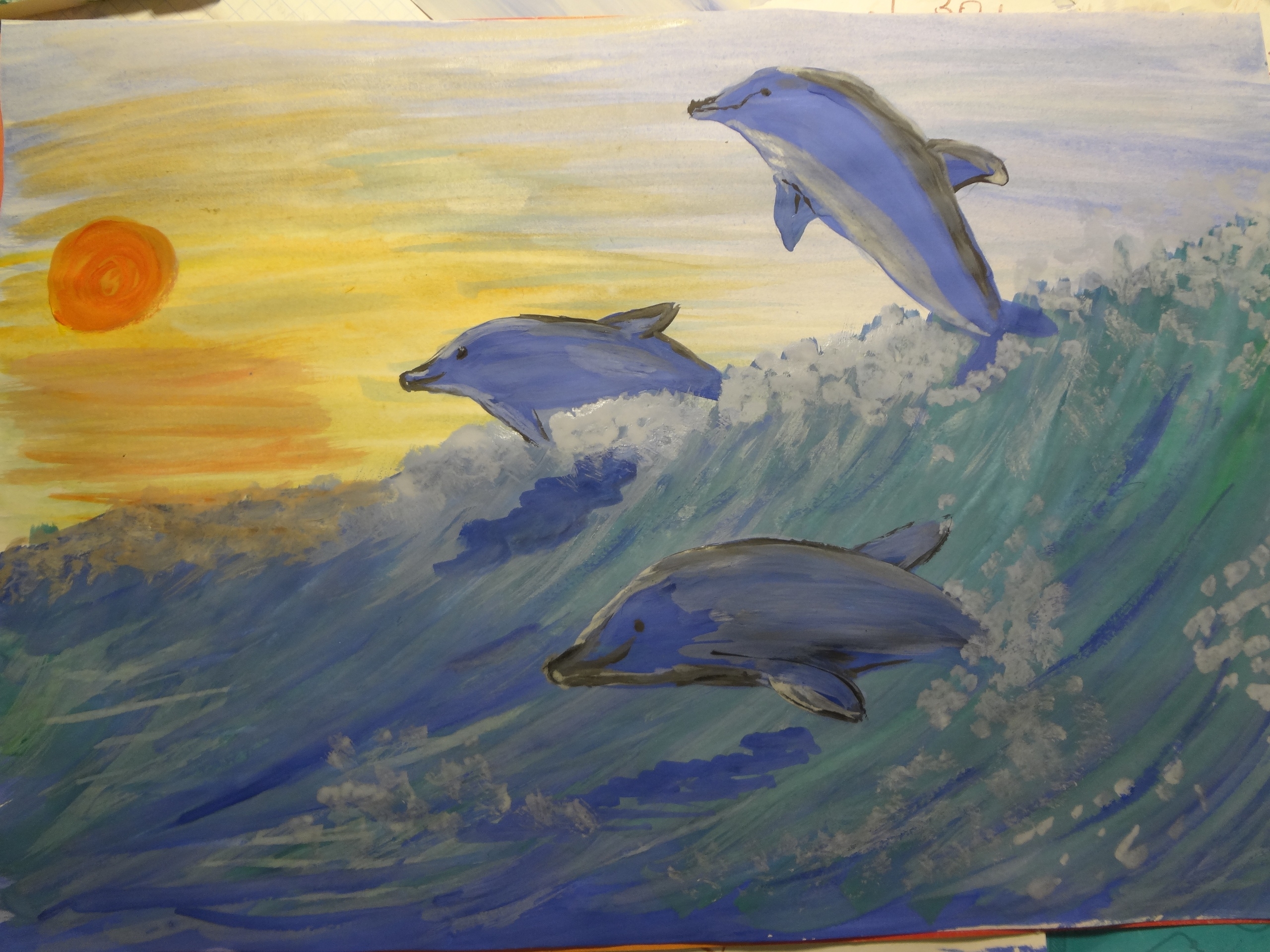 Правополушарное рисование дельфины