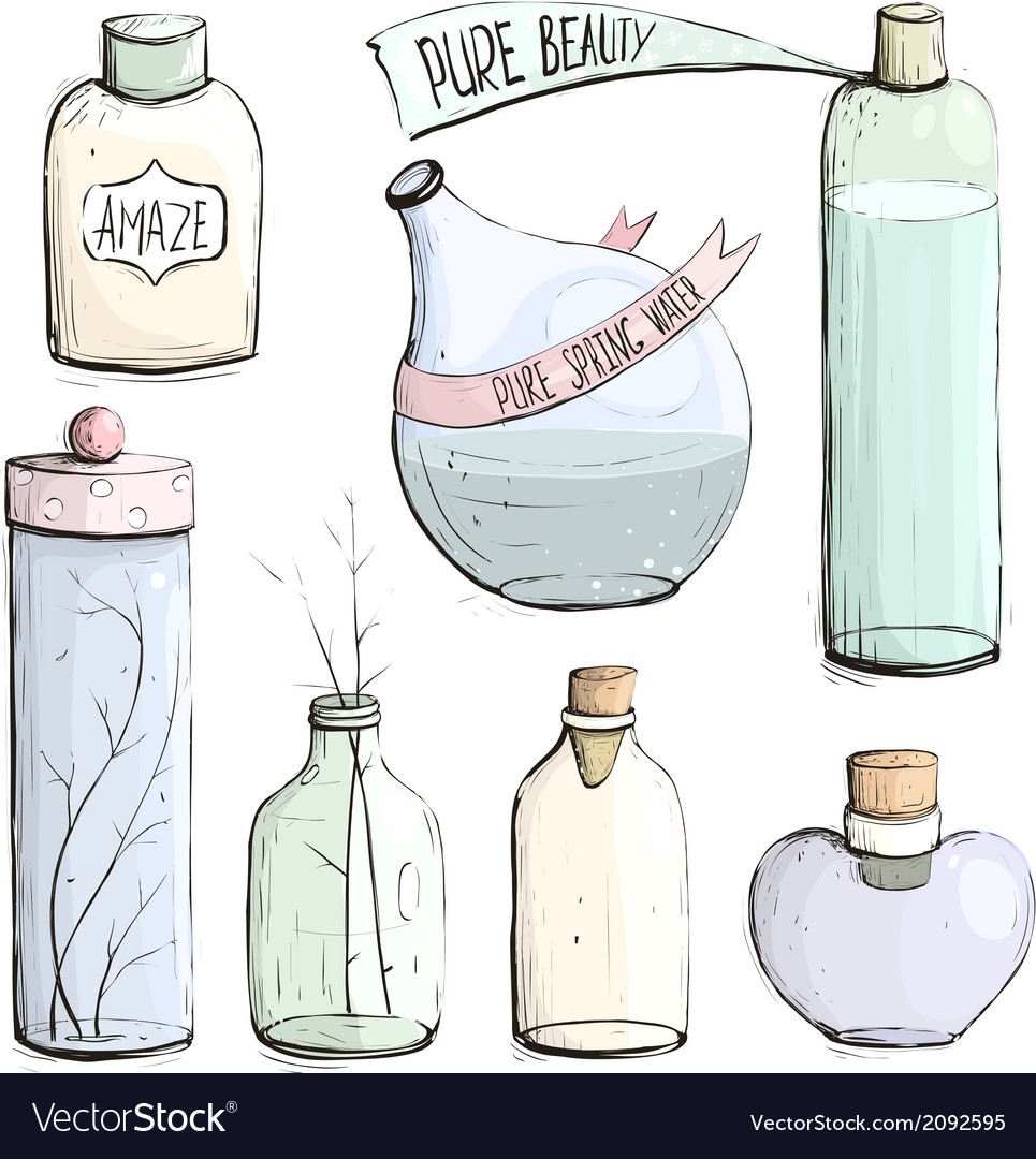 Бутыльки с духами рисунок
