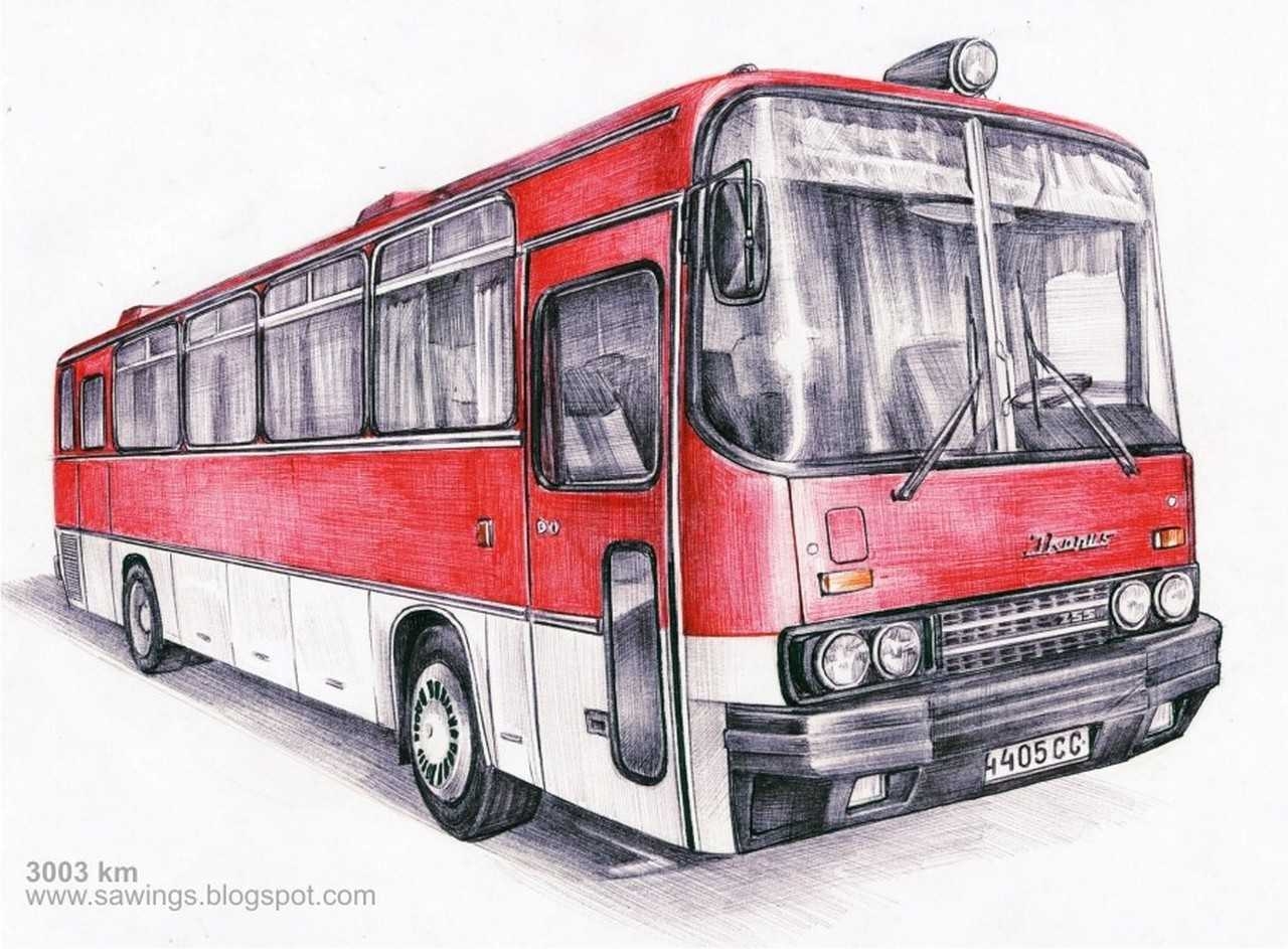 Рисунок автобуса Икарус