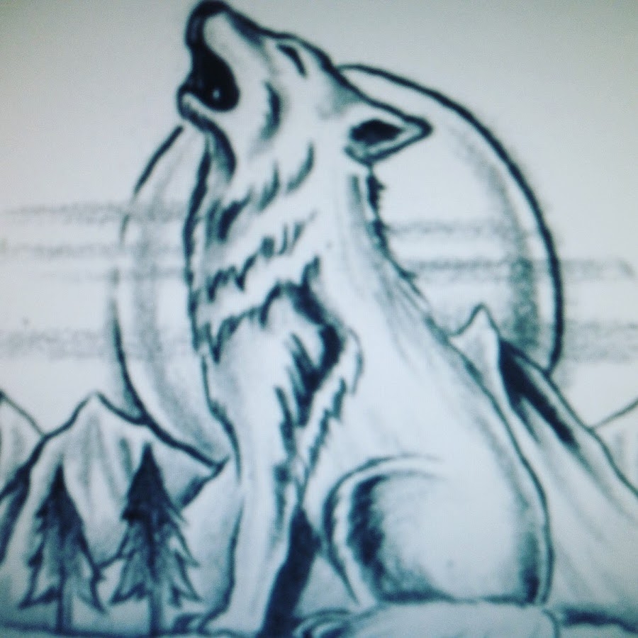 Волк воет на луну карандашом легко