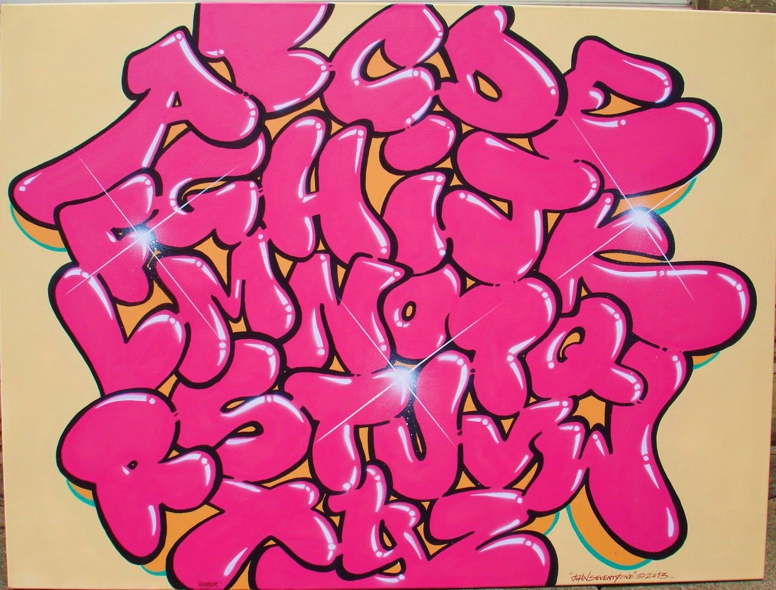 Бабл стиль граффити алфавит