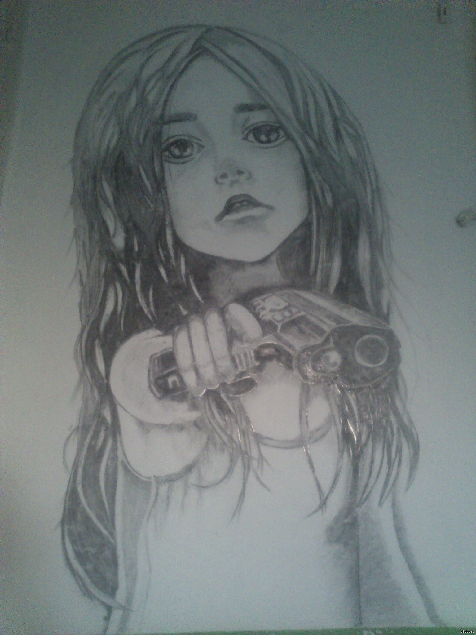 Девочка с пистолетом рисунок