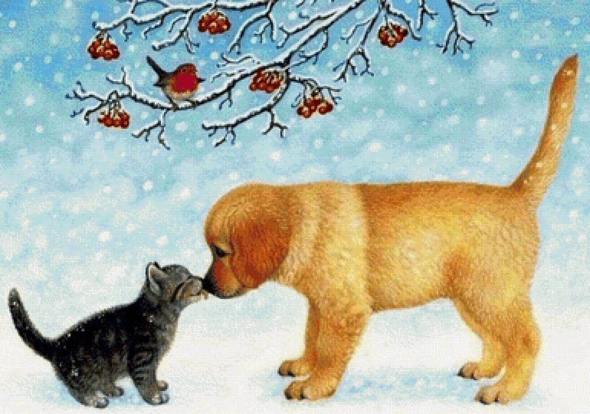 Зимние иллюстрации с животными