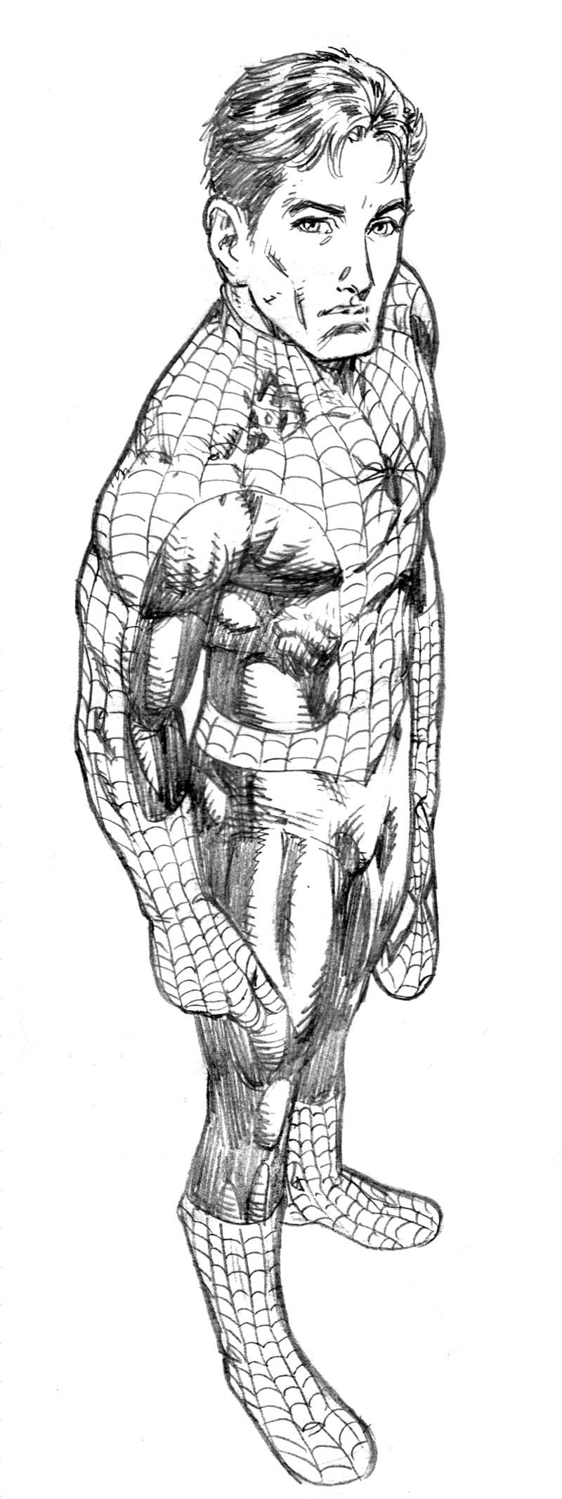Раскраска человек паук Тома Холланда