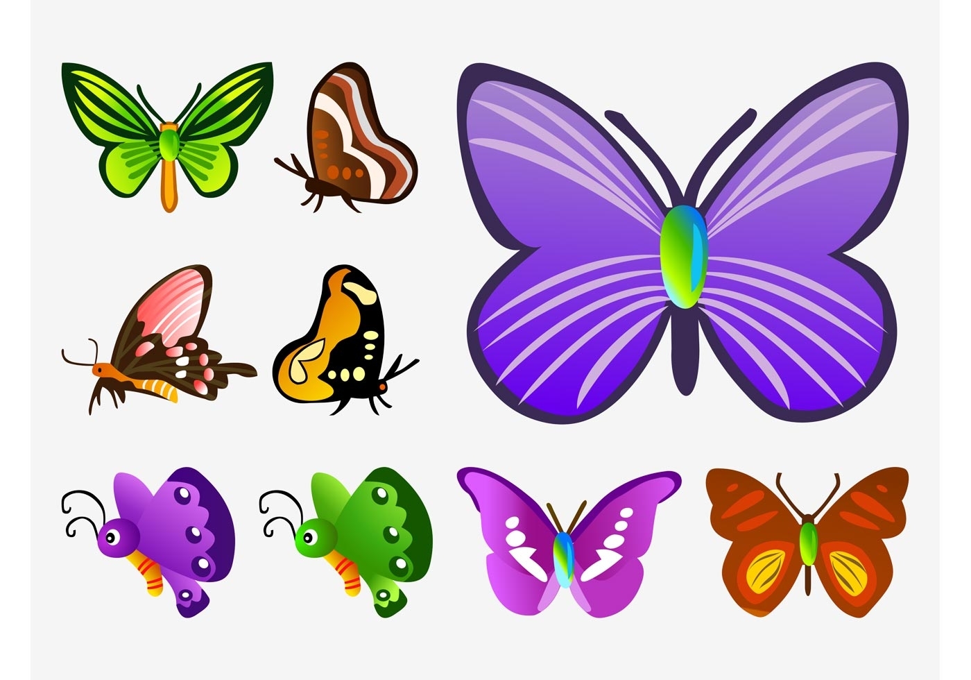 Цветные бабочки для детей