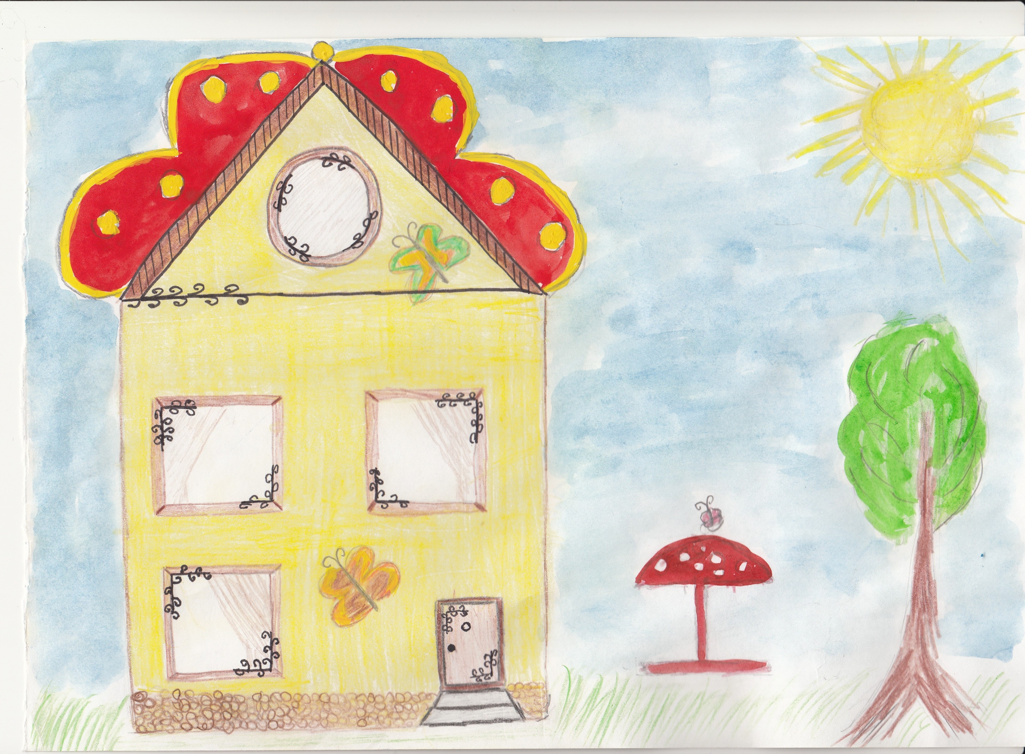 Рисование в детском саду домики