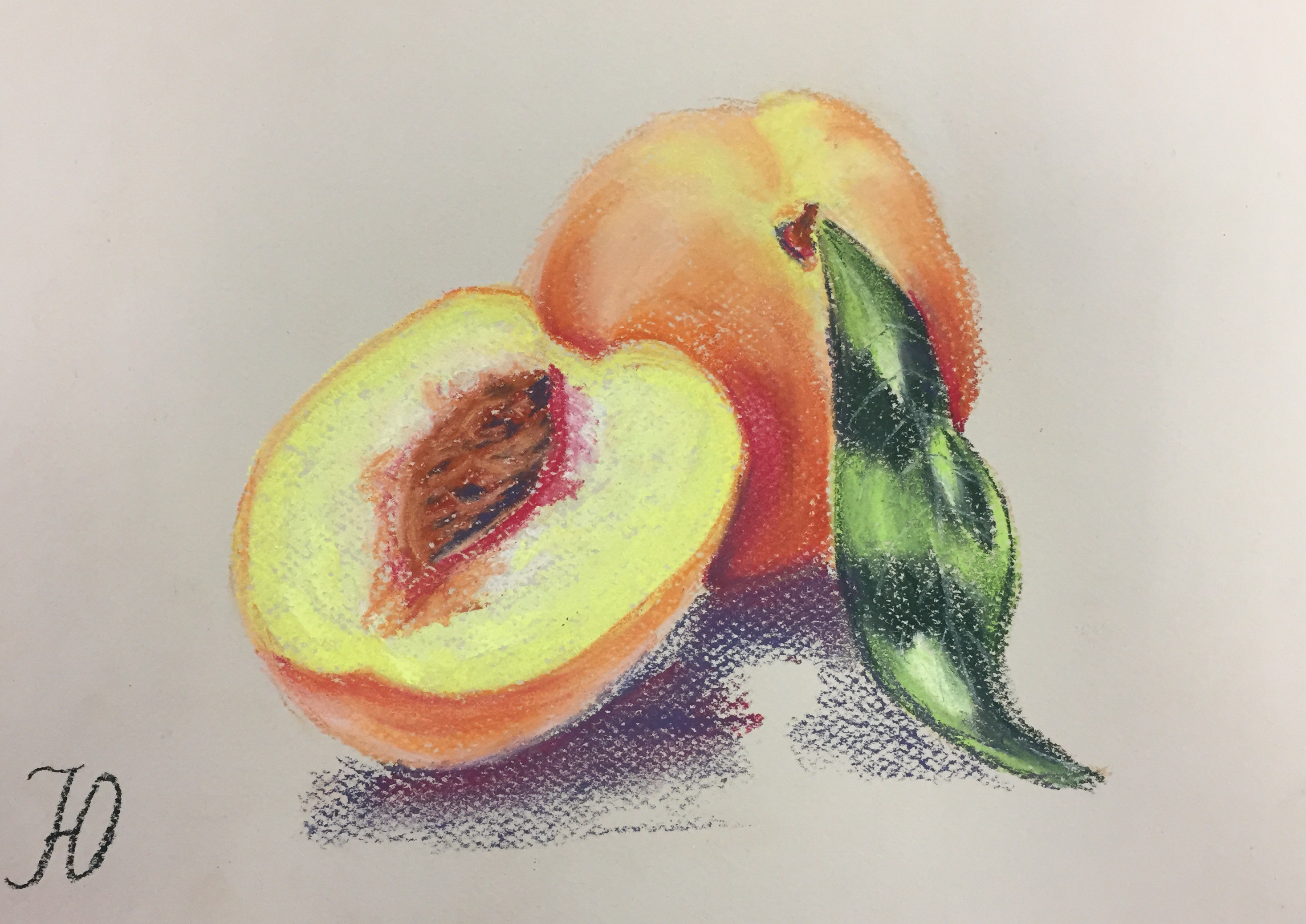Рисование масляной пастелью фруктов