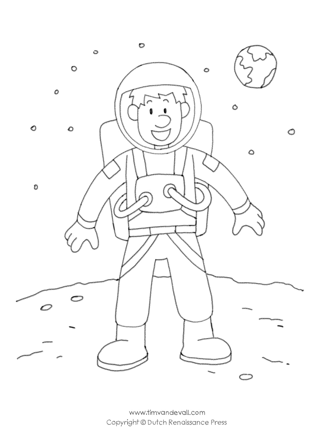 Поэтапный рисунок Космонавта