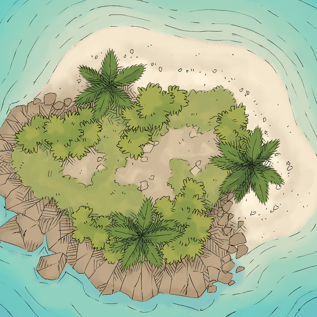 Рисунок к романсу островок рахманинов