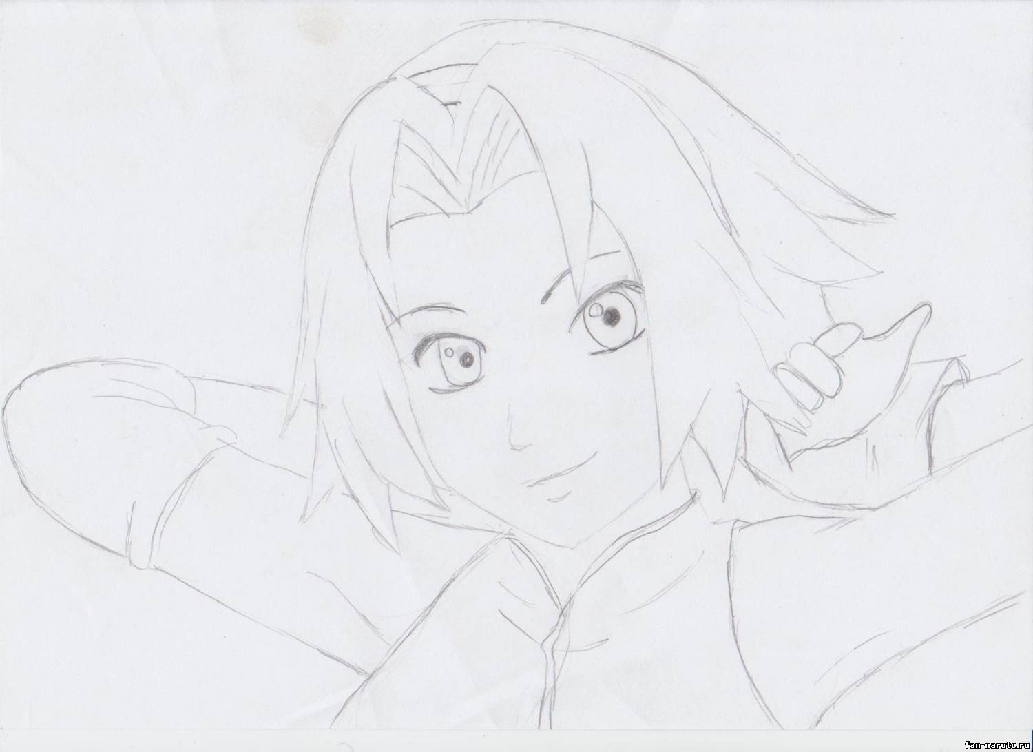 Сакура аниме Наруто срисовка легко и красиво