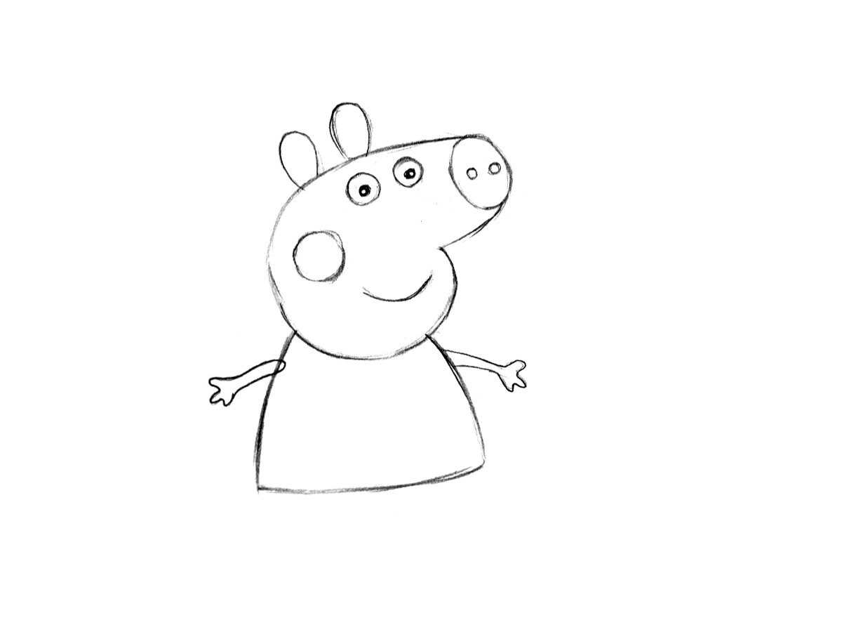 Свинка Пеппа рисунок карандашом