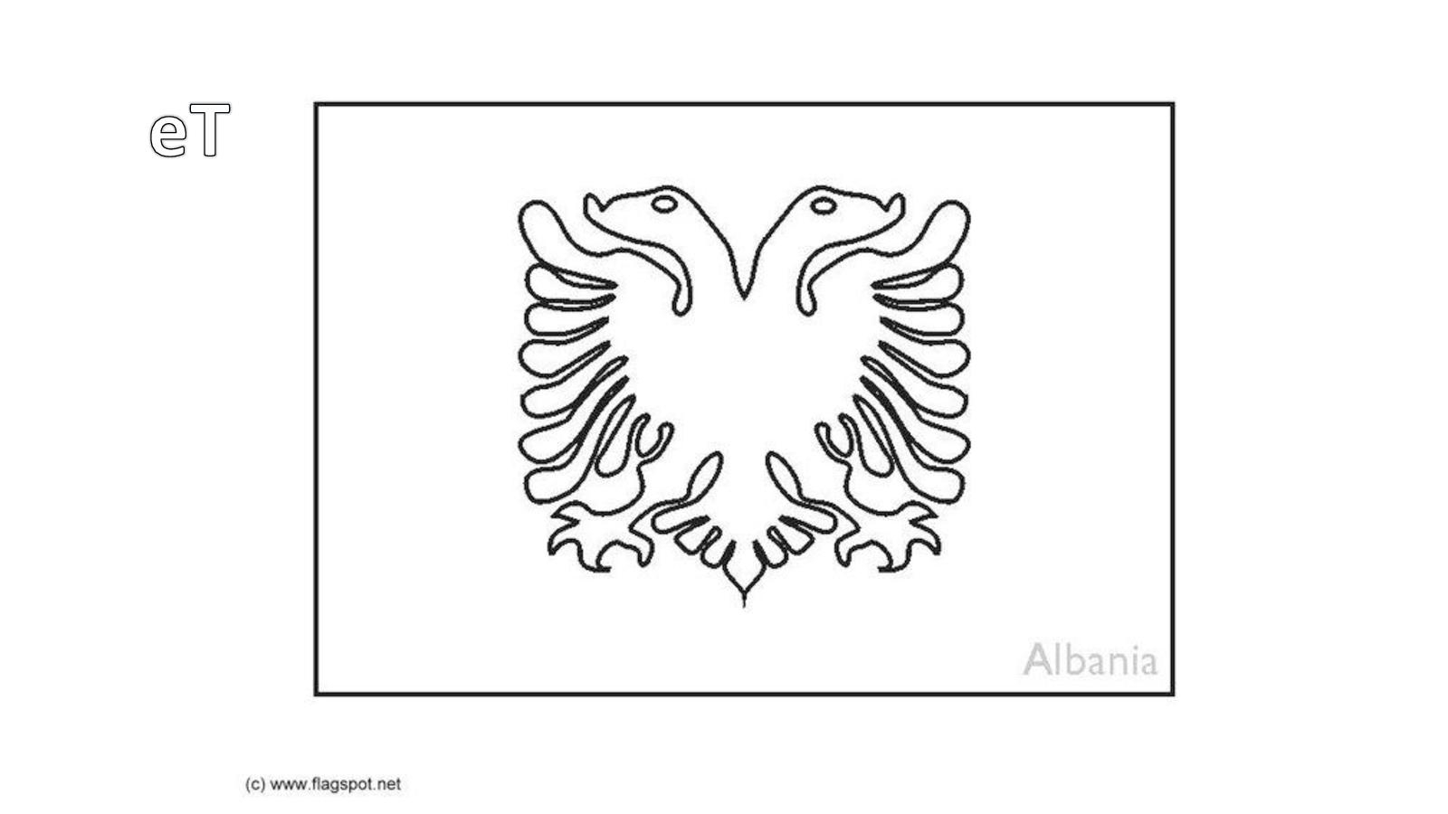 Флаг Албании раскраска