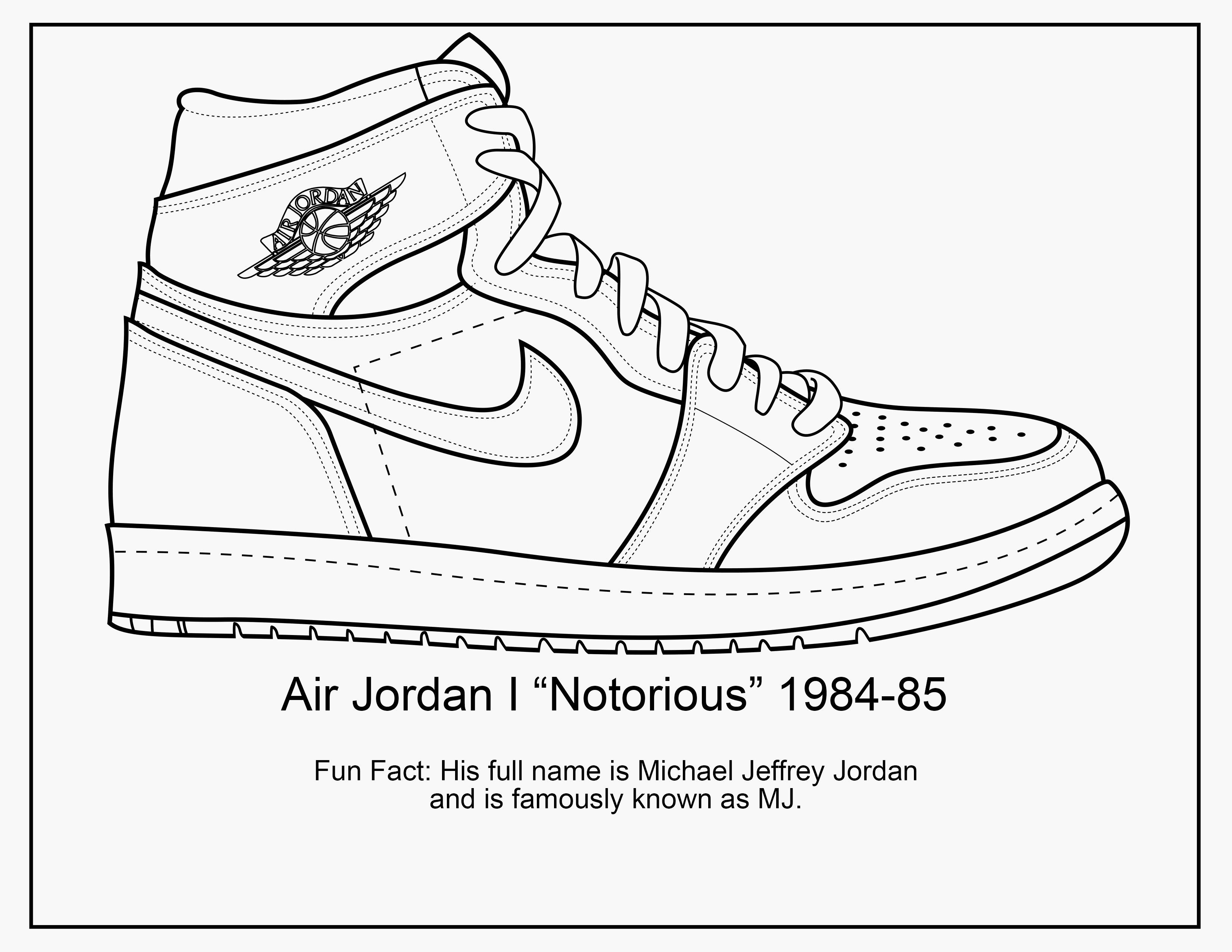 Nike Air Jordan 1 раскраска
