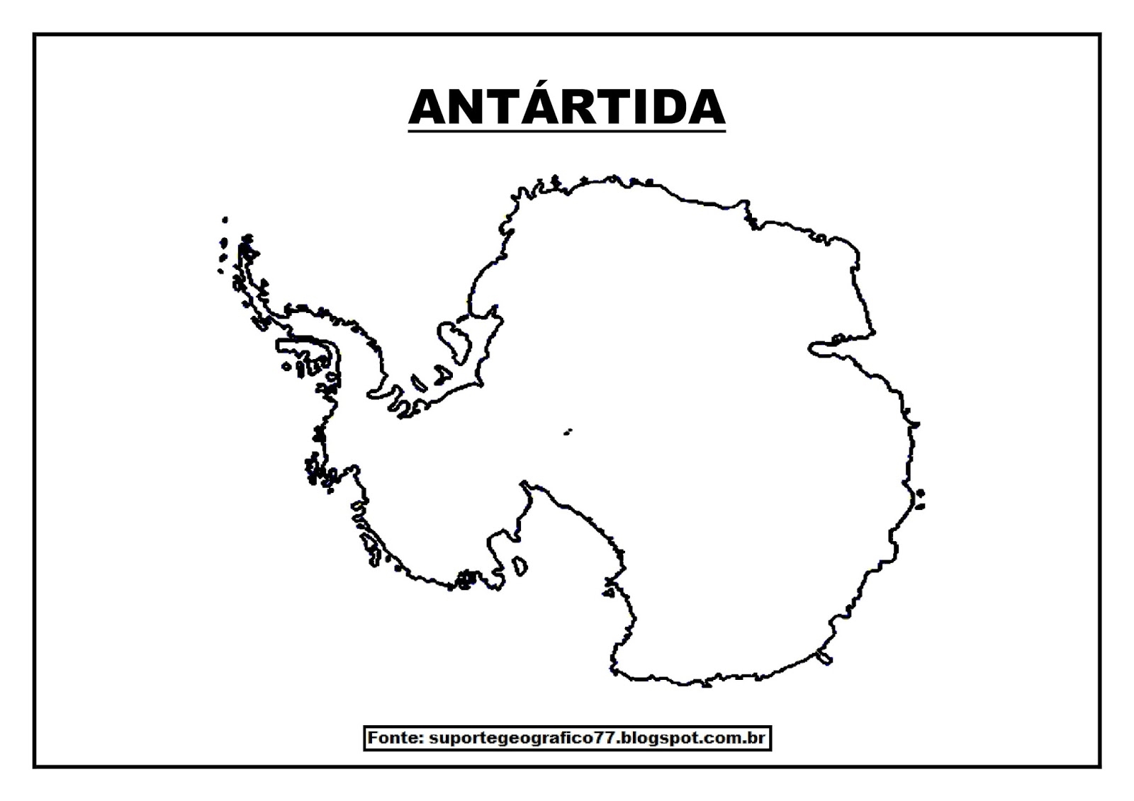 Раскраска Антарктида для детей материк