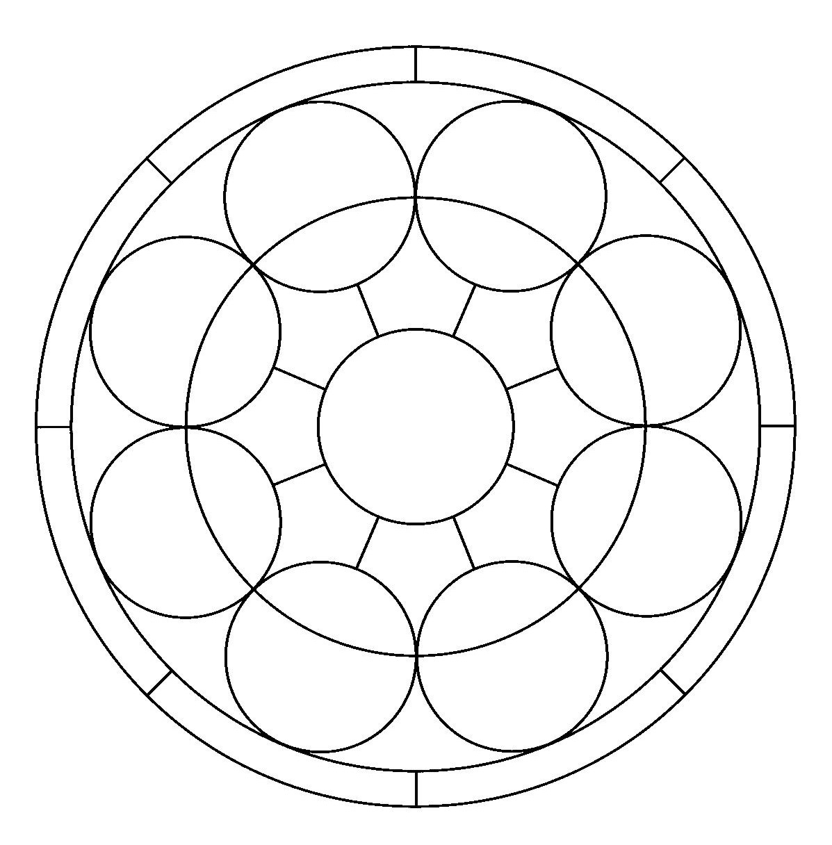 Геометрический орнамент в круге для детей