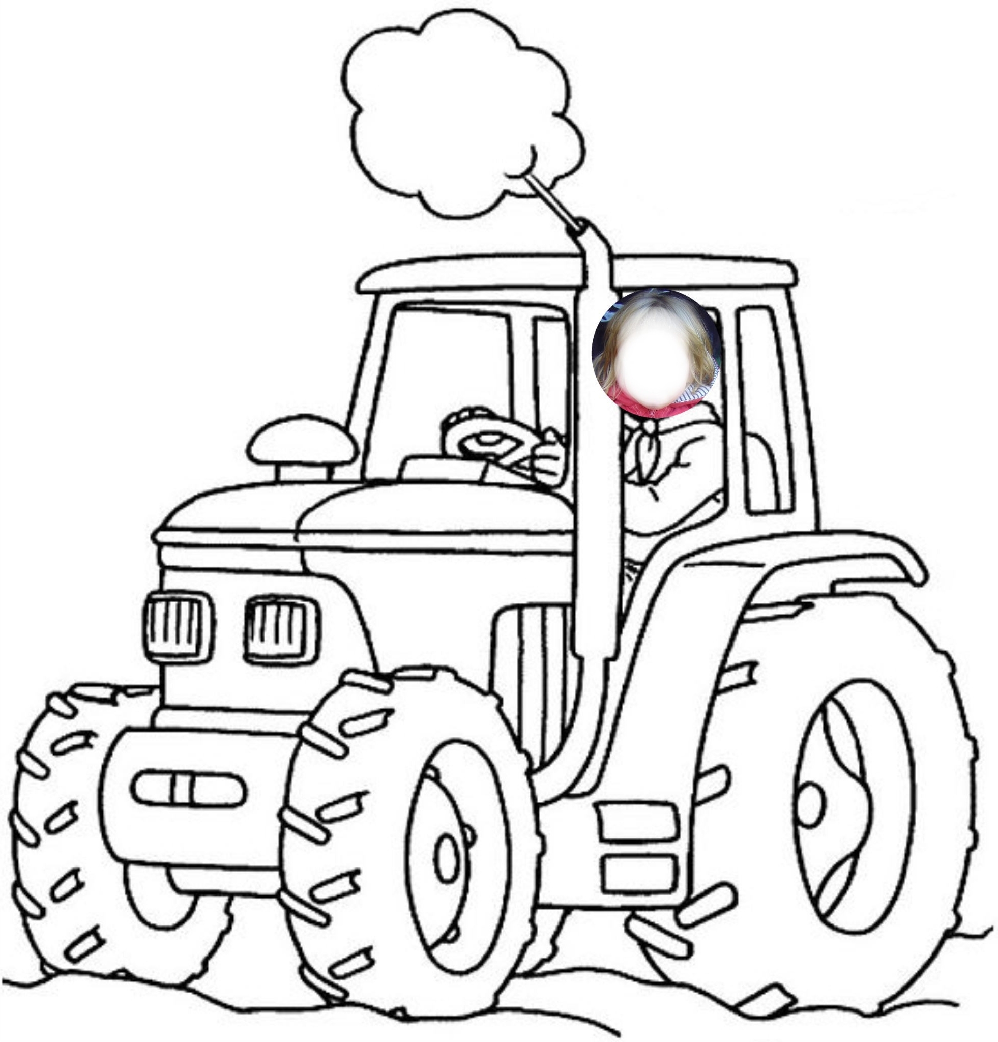 Трактор с прицепом рисунок раскраска