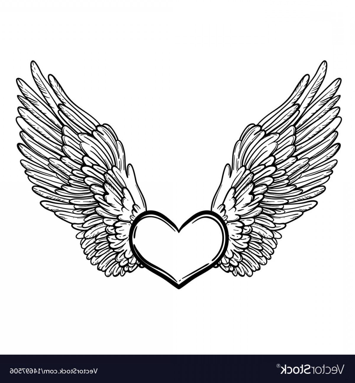 Сердечко с крыльями ангела