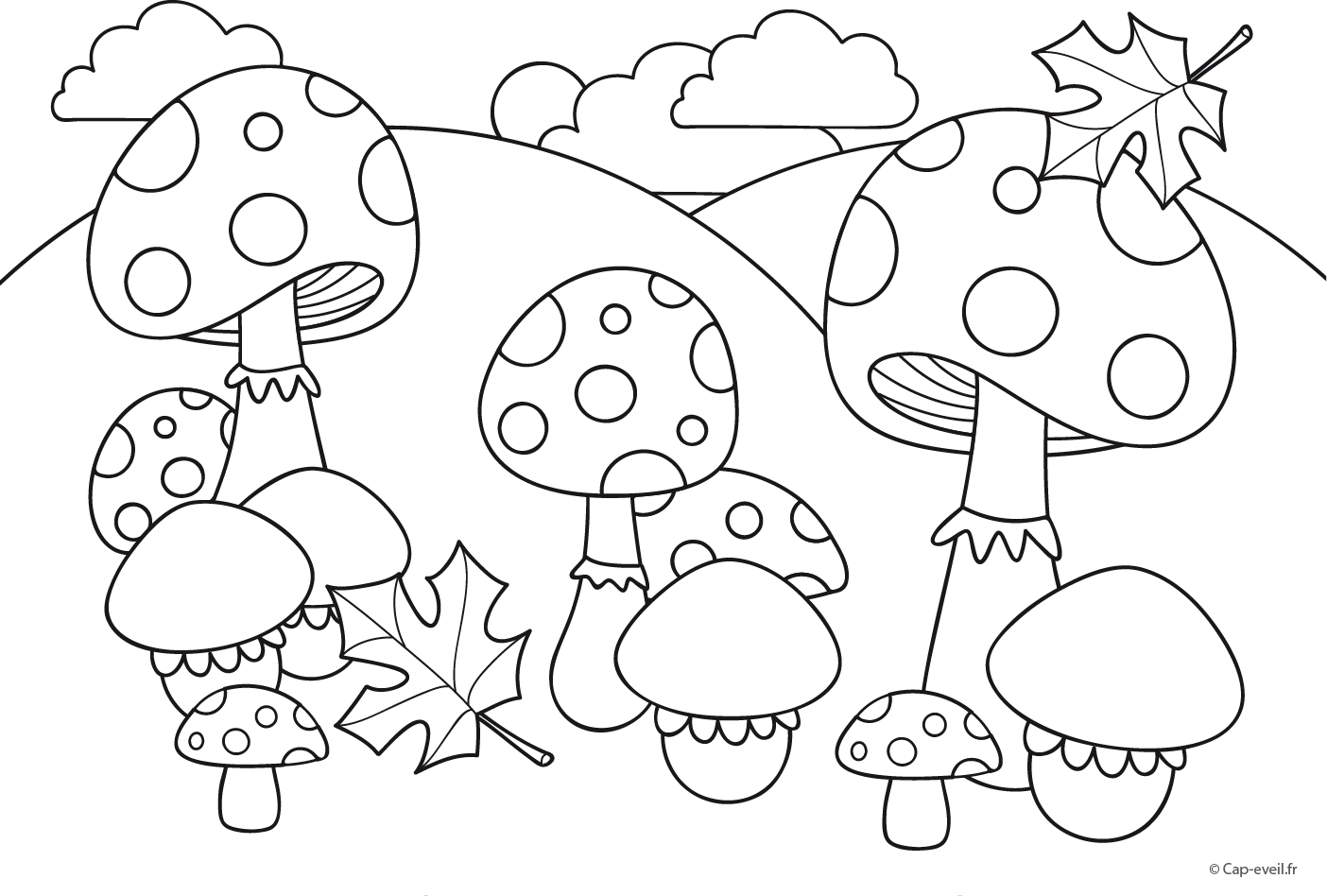 Раскраски для девочек грибочки