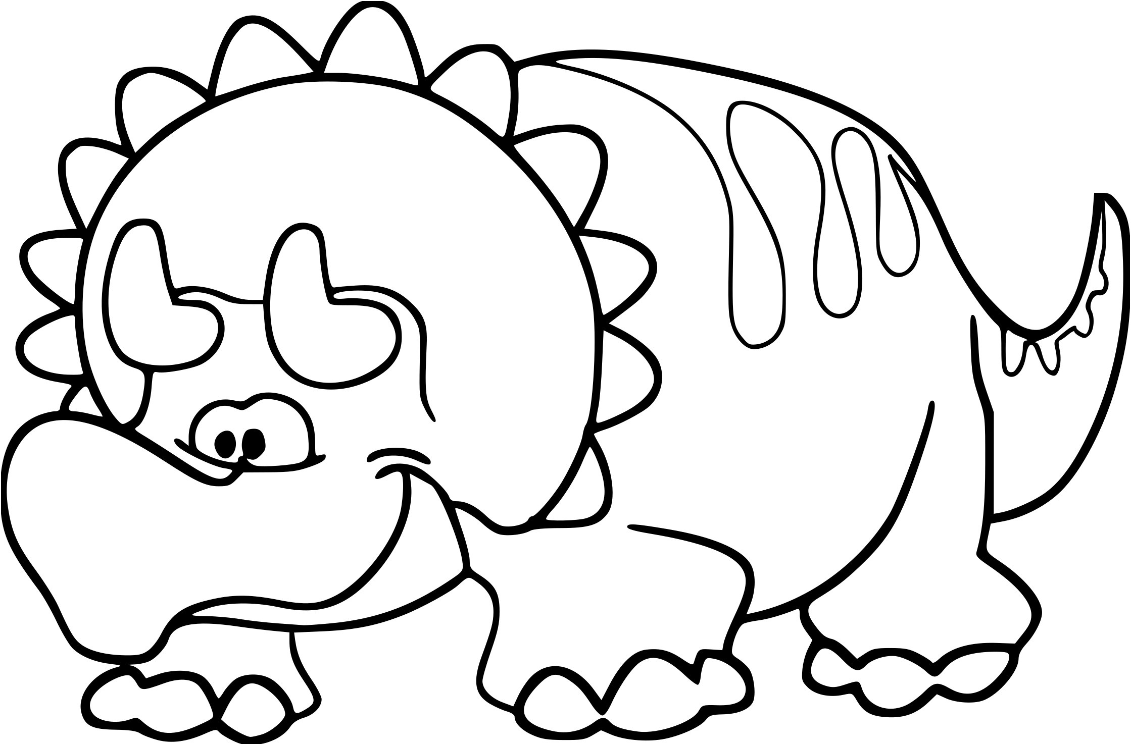 Раскраска Динозаврики для малышей