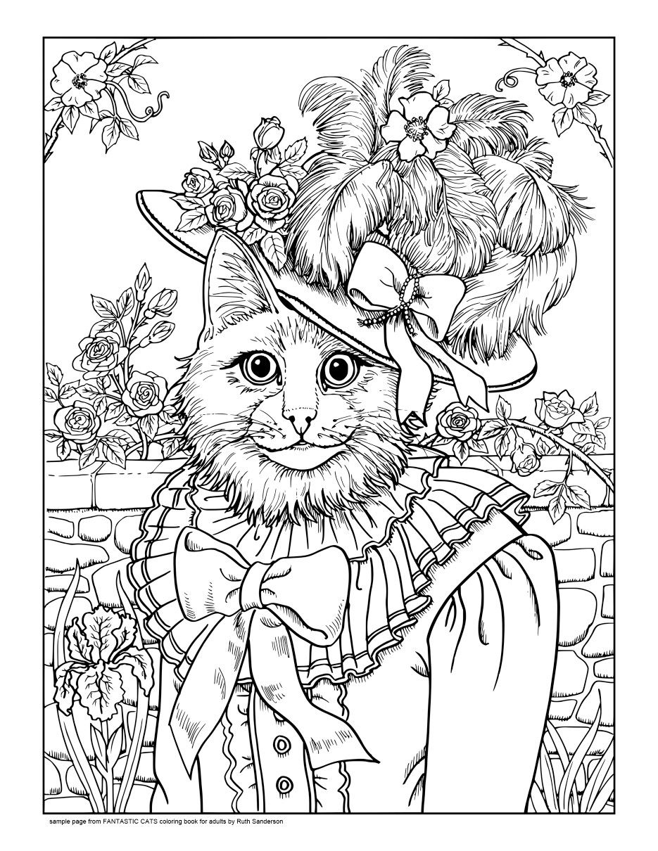 Кошка Королева раскраска