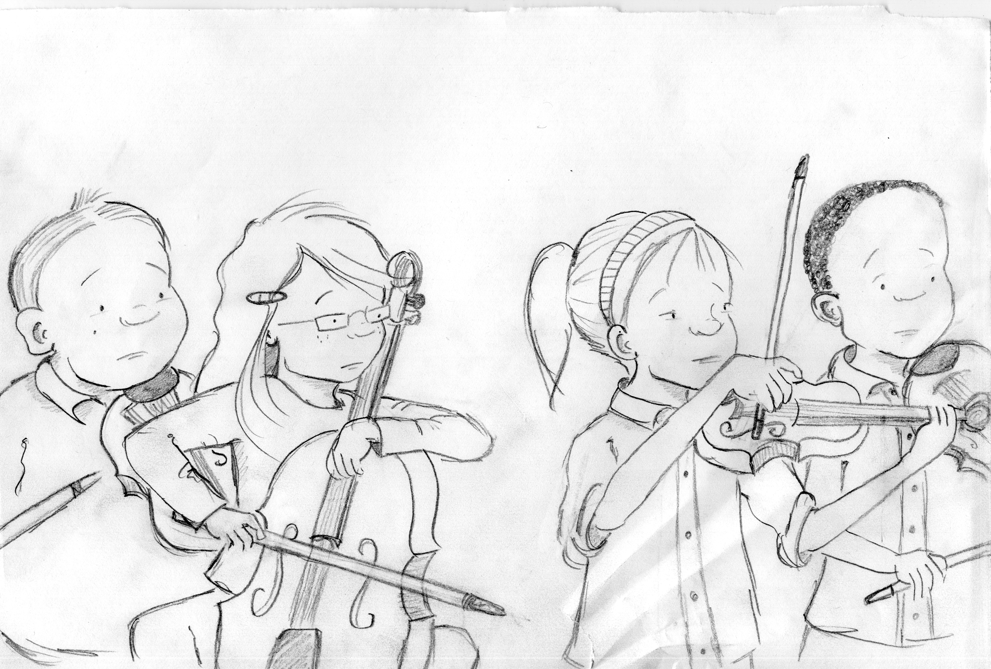 Оркестр рисунок карандашом
