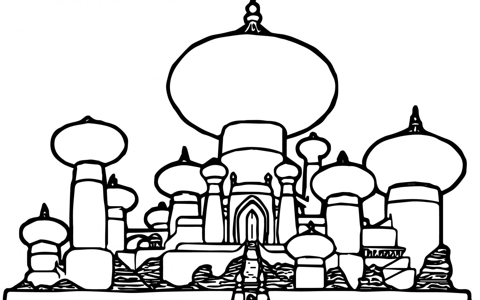 Раскраска дворец Аладдина