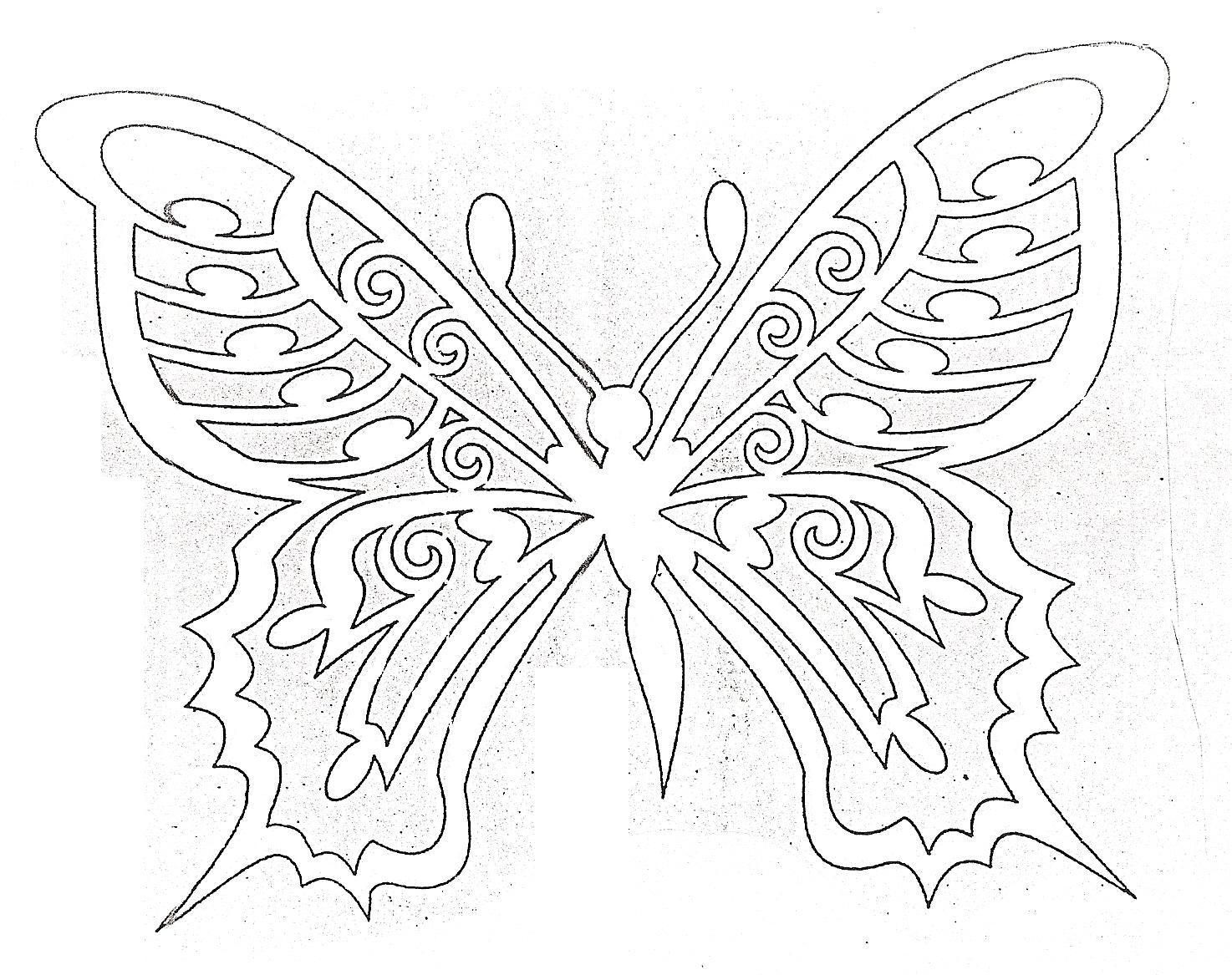 Шаблон ажурной бабочки