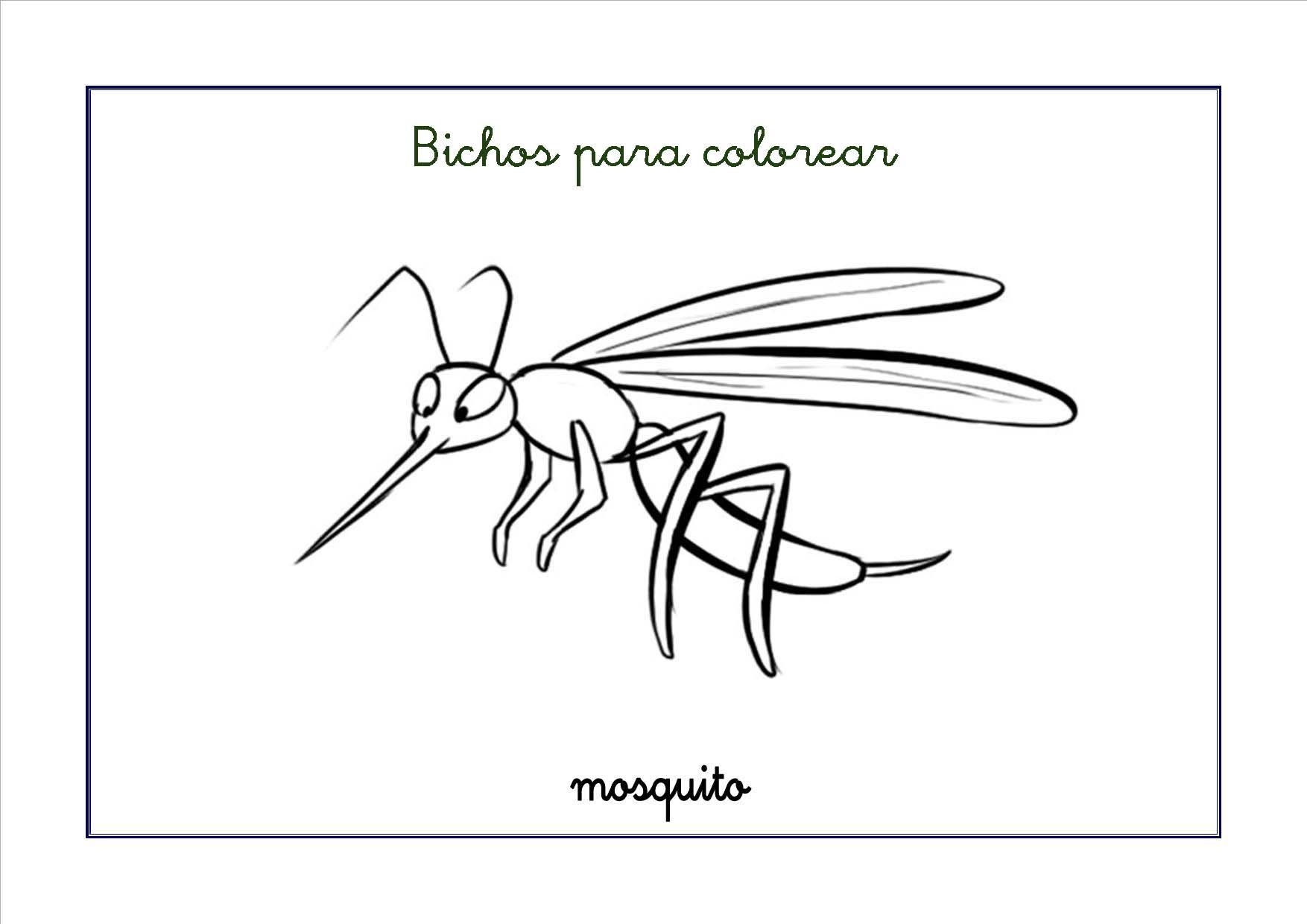 Контурный рисунок комар на носу