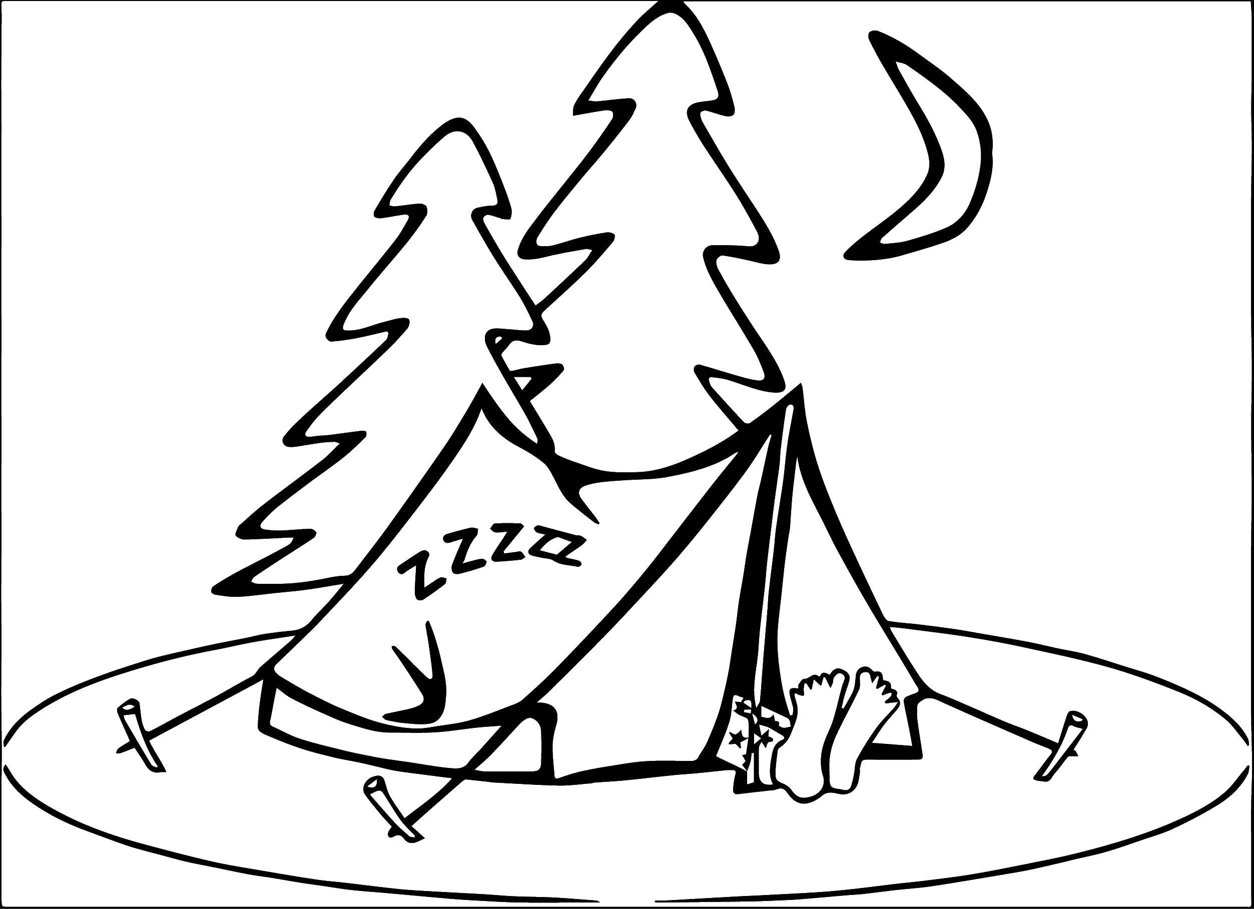 Рисунок детский палатка