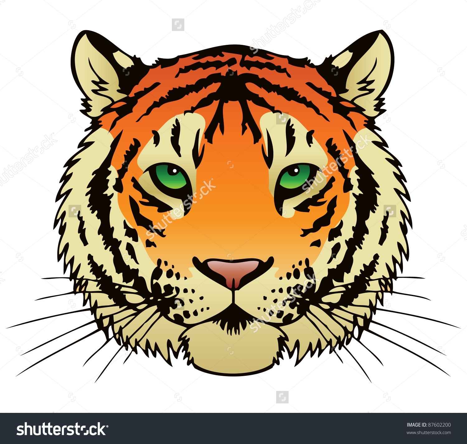Тигр морда для детей