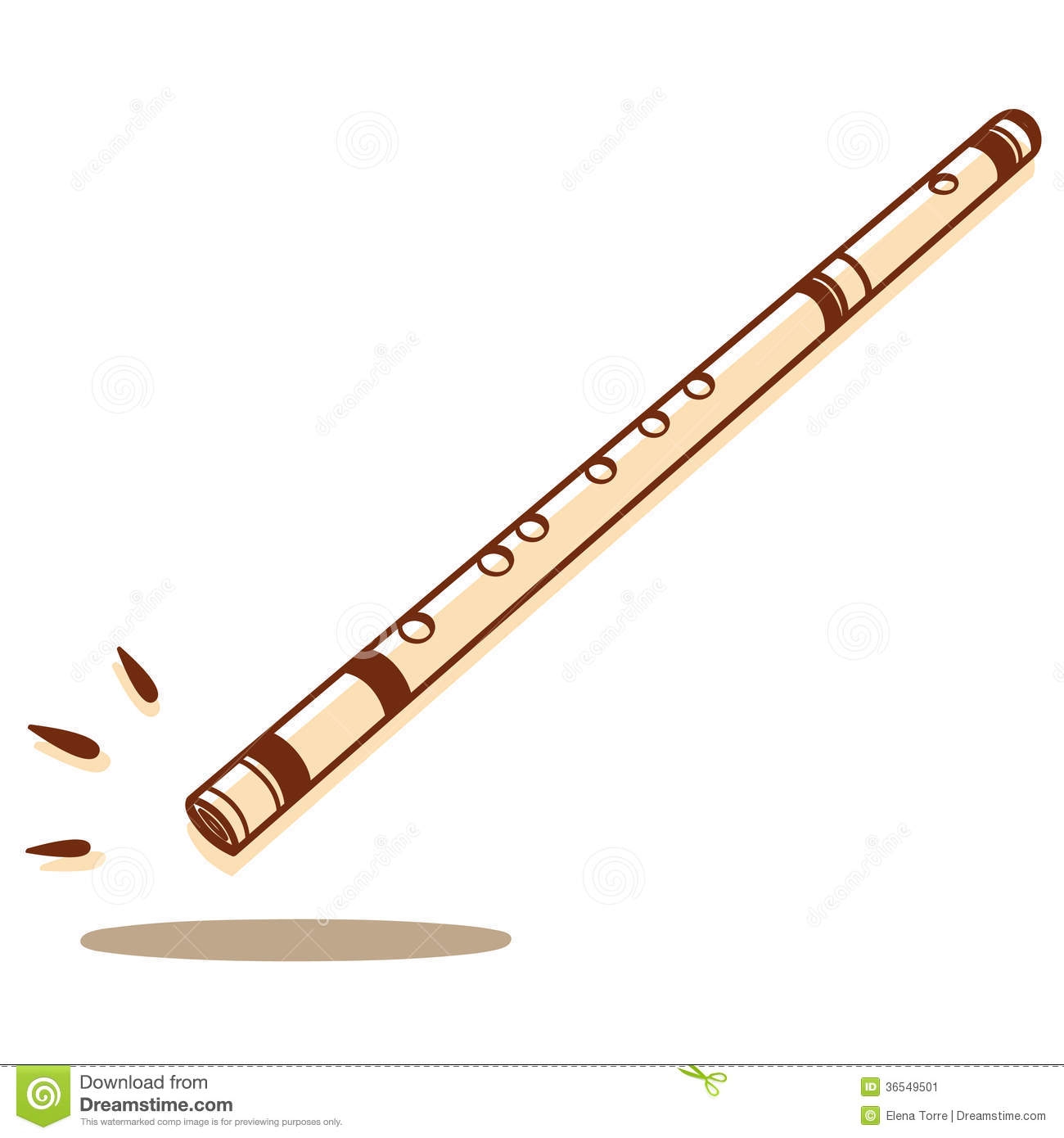 Нарисовать деревянную флейту