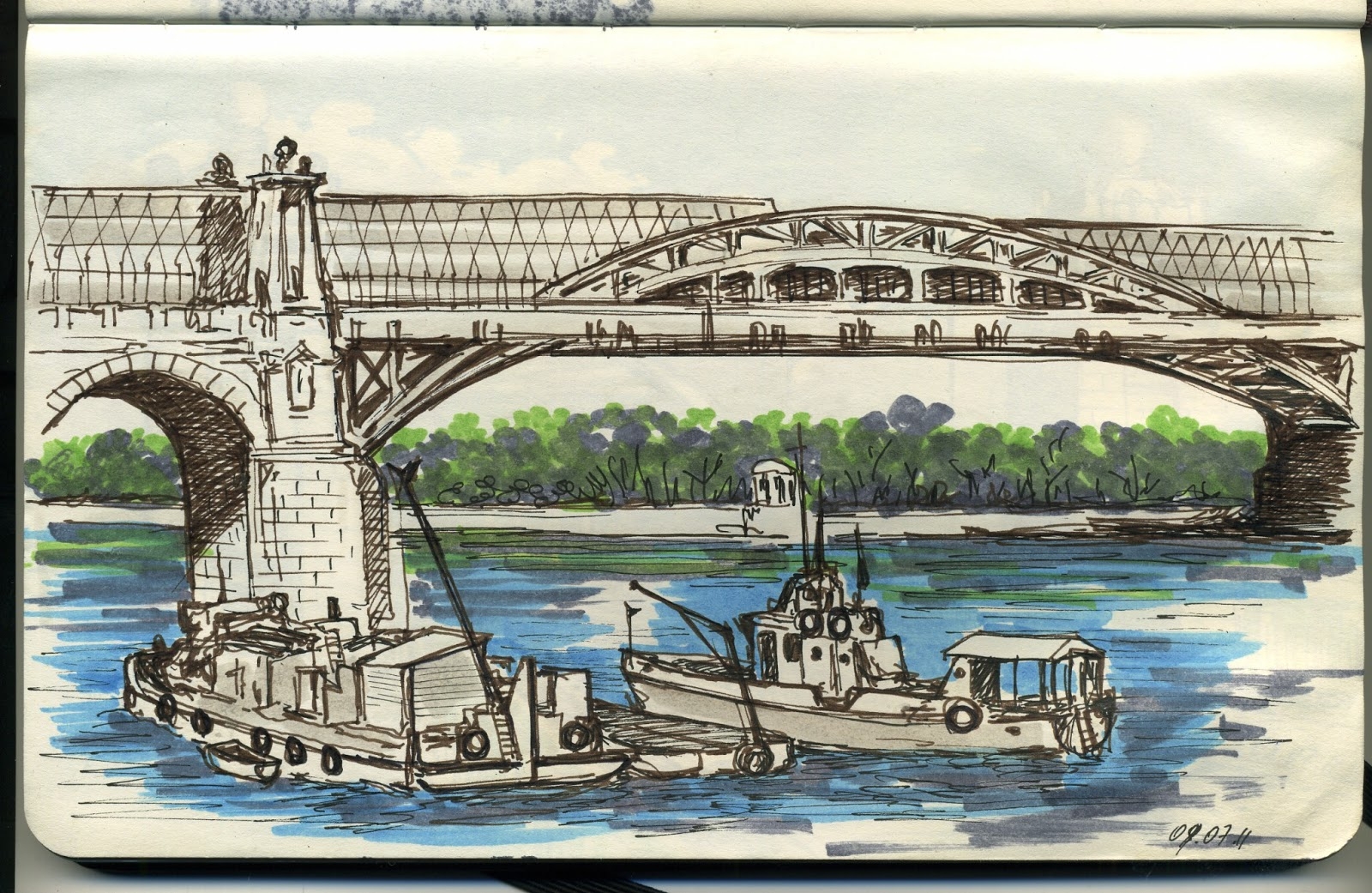 Иллюстрация мост Москва