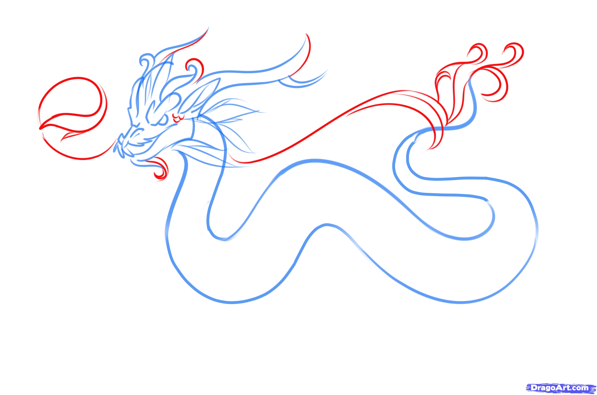 Рисунок японского дракона легко