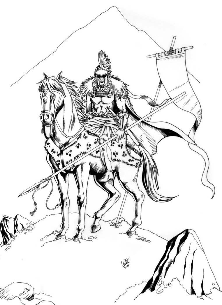 Александр Невский на коне раскраска