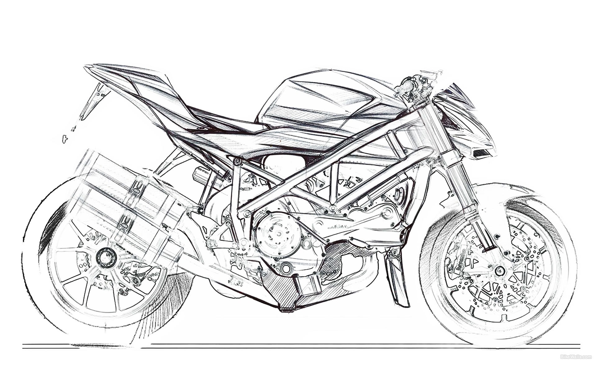 Чертеж мотоцикла Ducati
