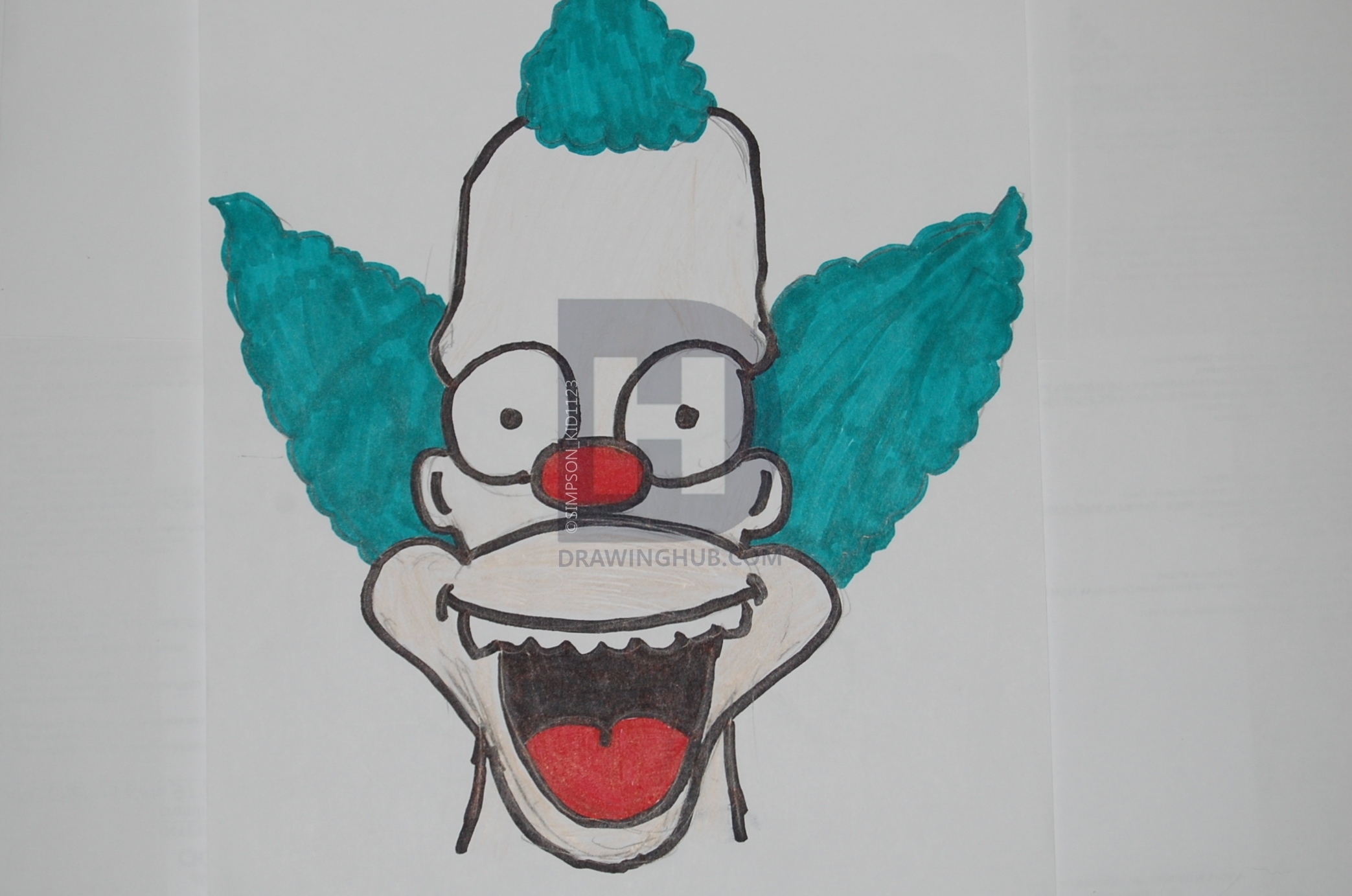 Клоун для срисовки карандашом