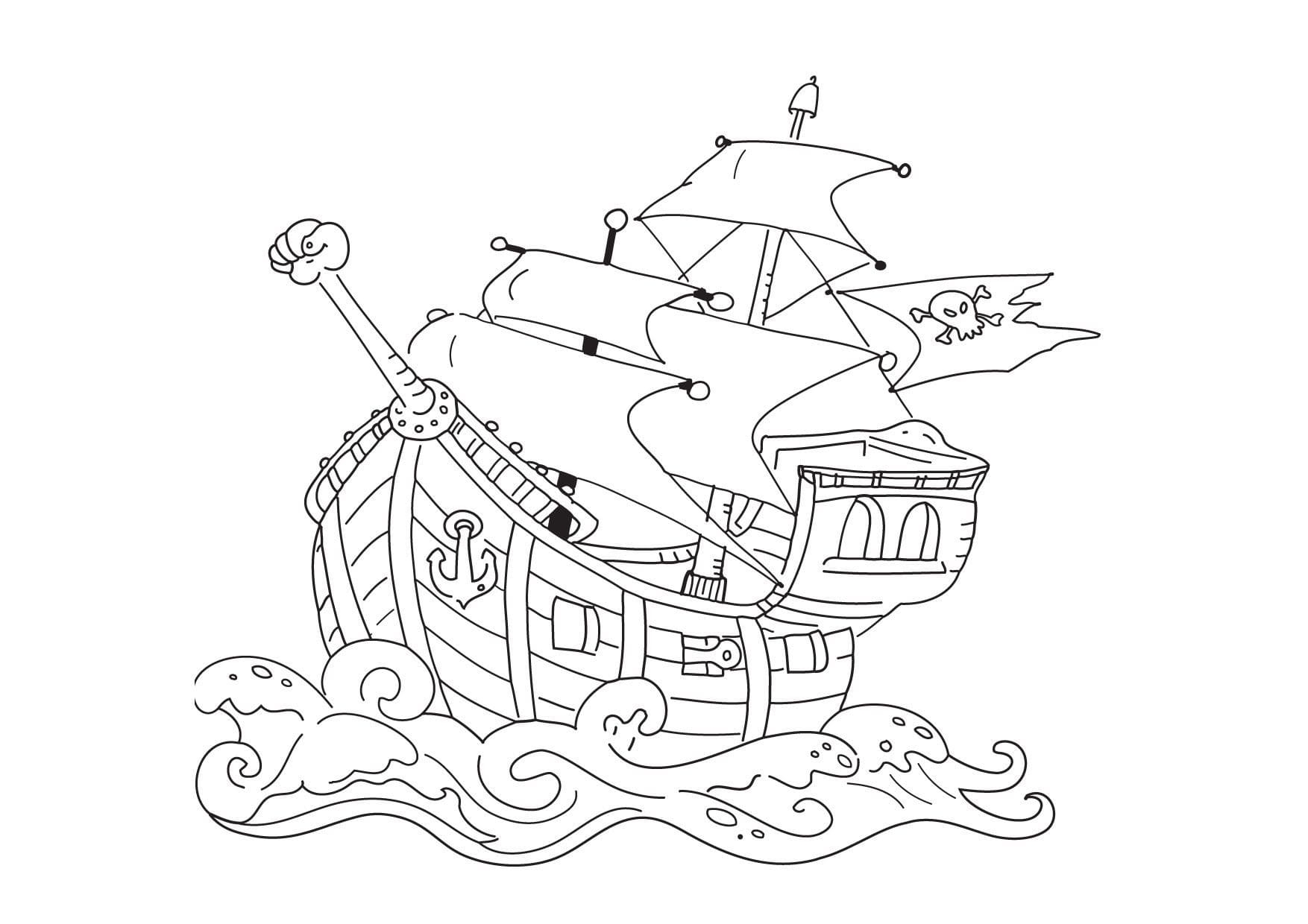Раскраски с пиратами и кораблями для детей