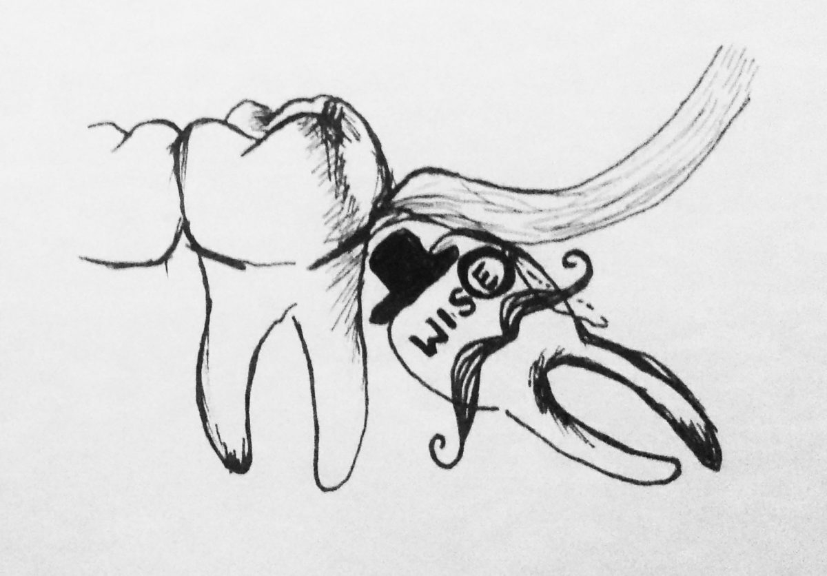 Зуб карандашом