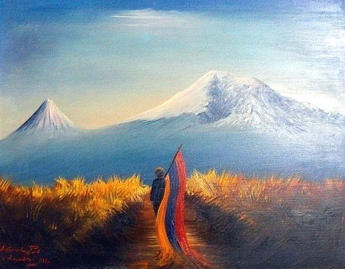 Армянский флаг с горой Арарат