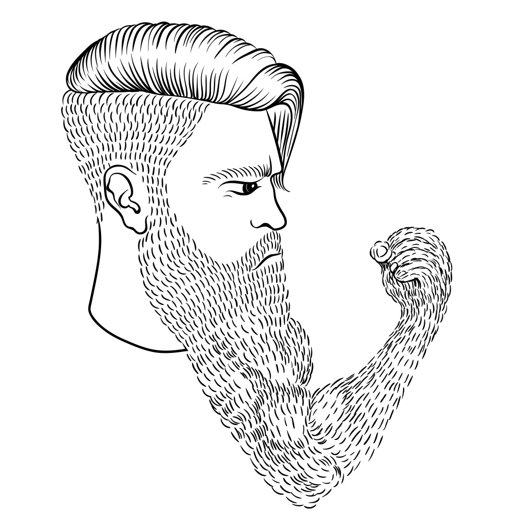 Мужская голова с бородой вектор