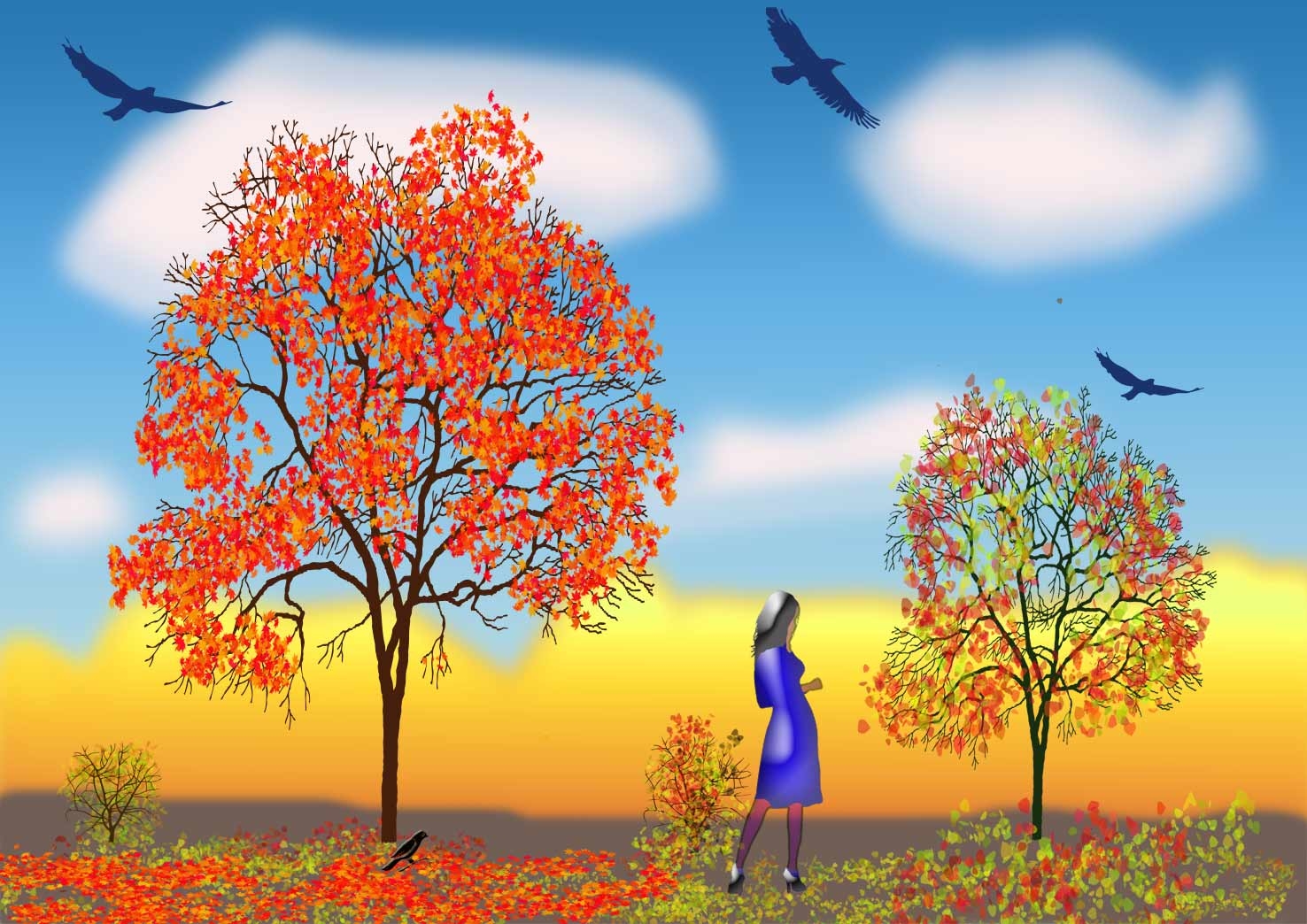 Осень деревья листопад для детей