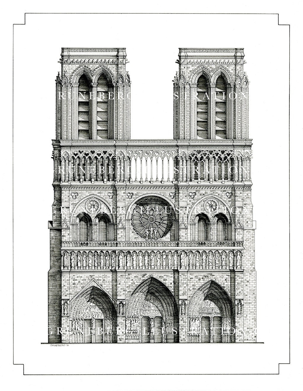 Собор Парижской Богоматери план фасад