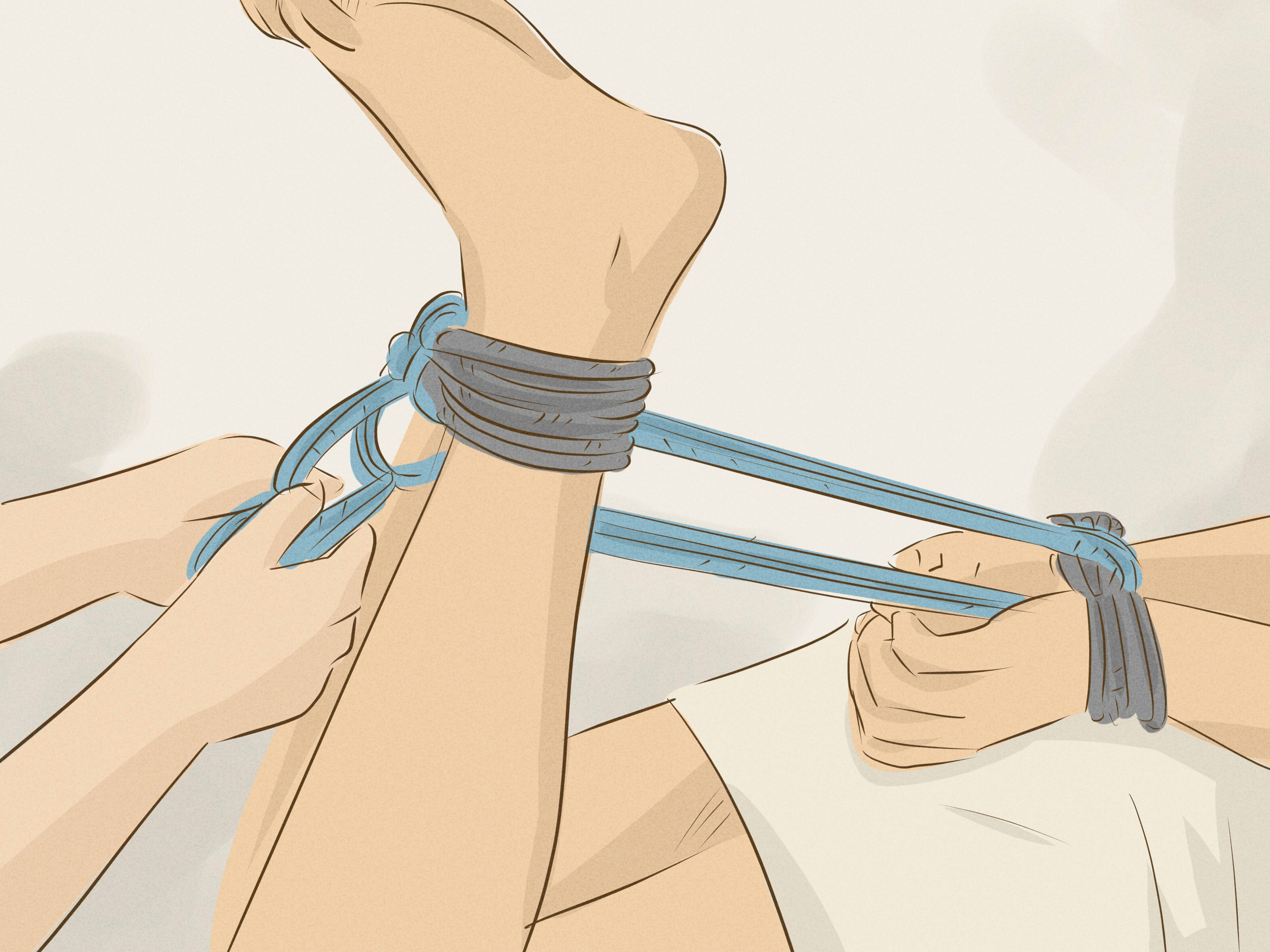 Связывание рук и ног верёвкой