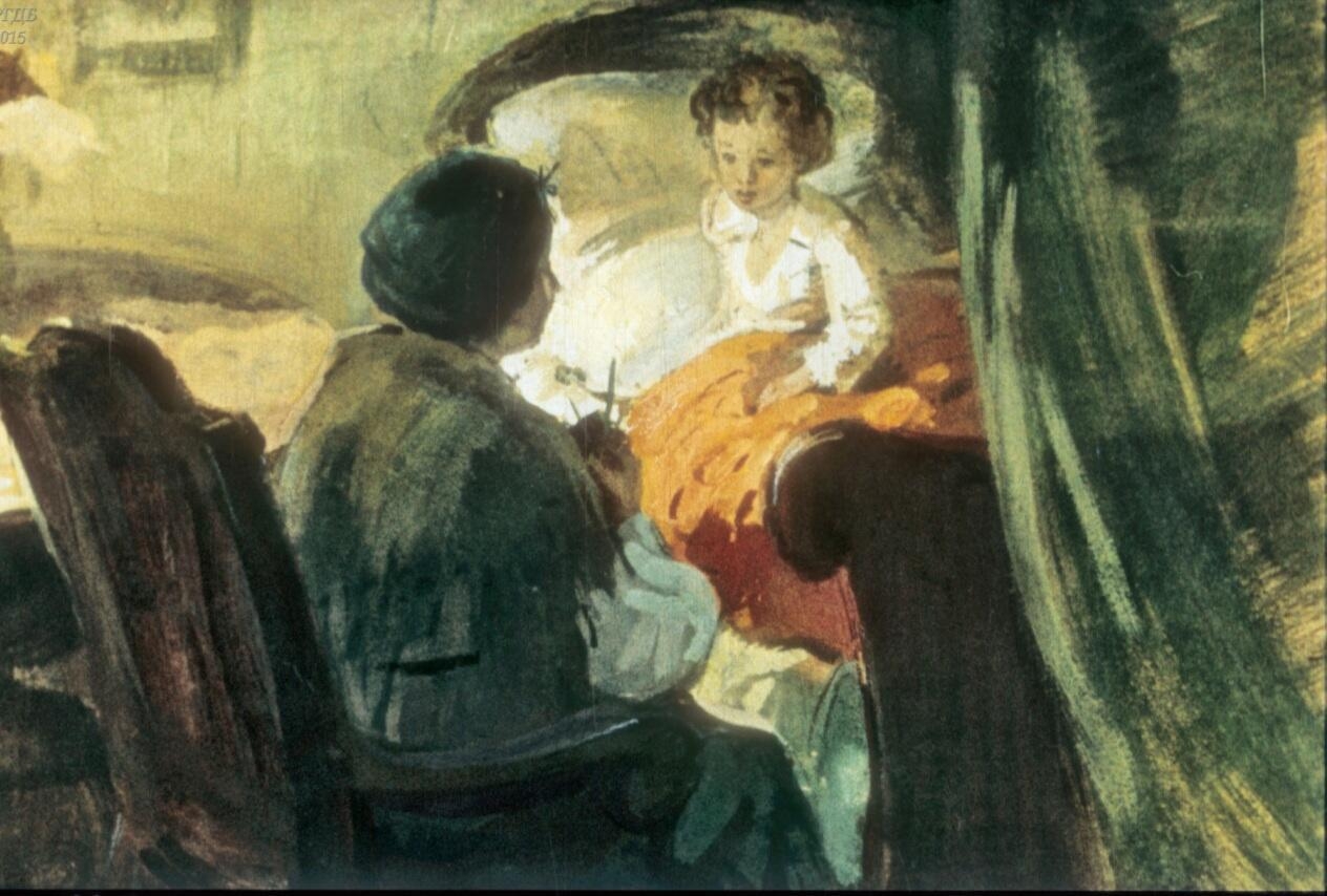 Александр Пушкин в детстве с няней