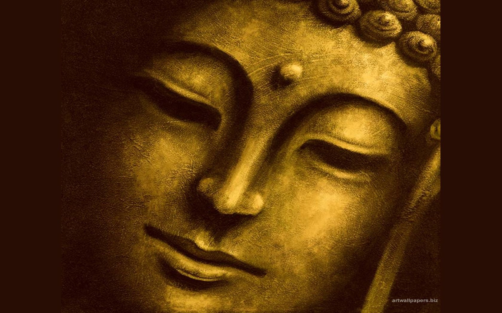 Золотая голова Будды живопись