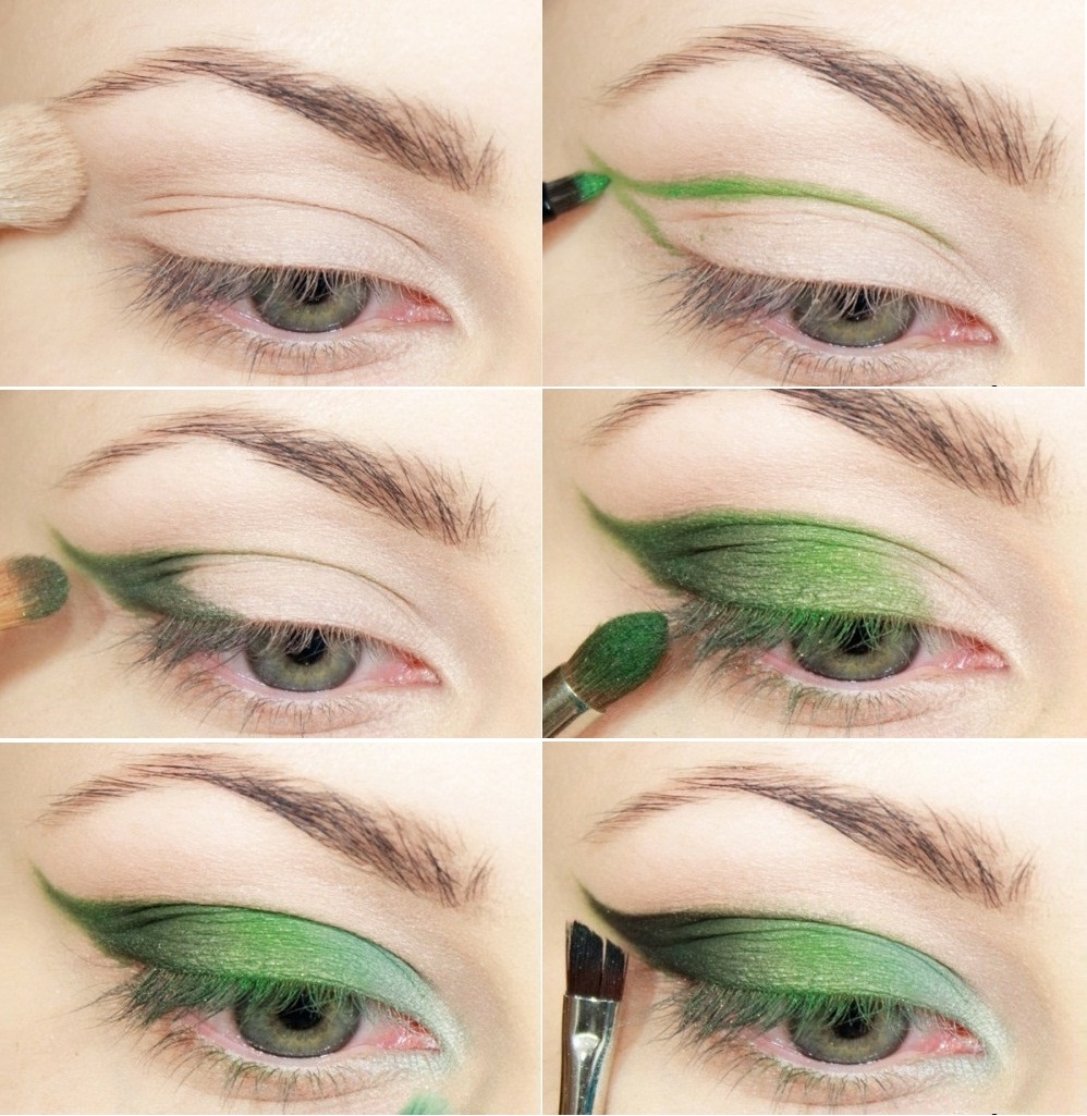 Новогодний макияж для зеленых глаз