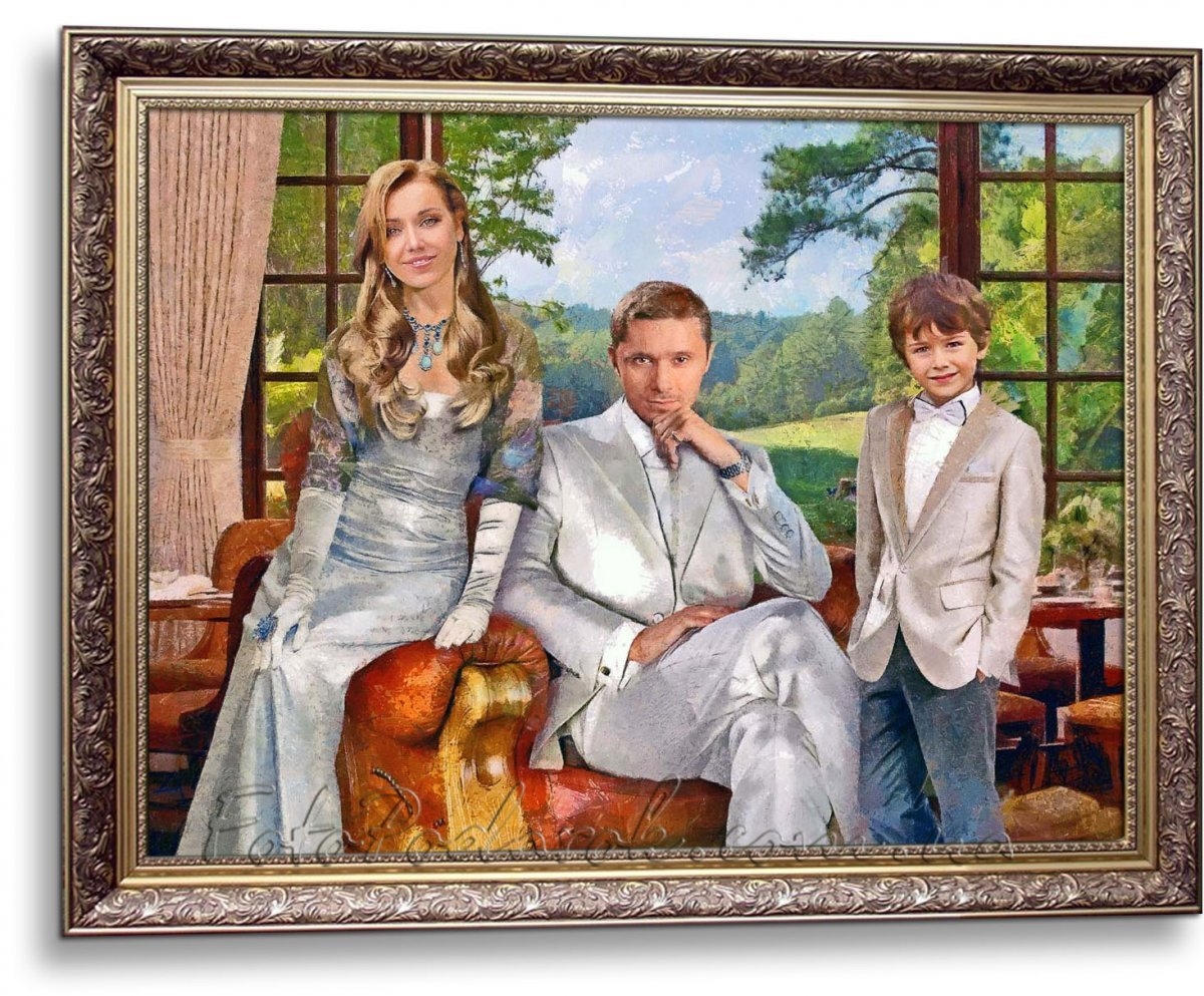 Семейный портрет на холсте