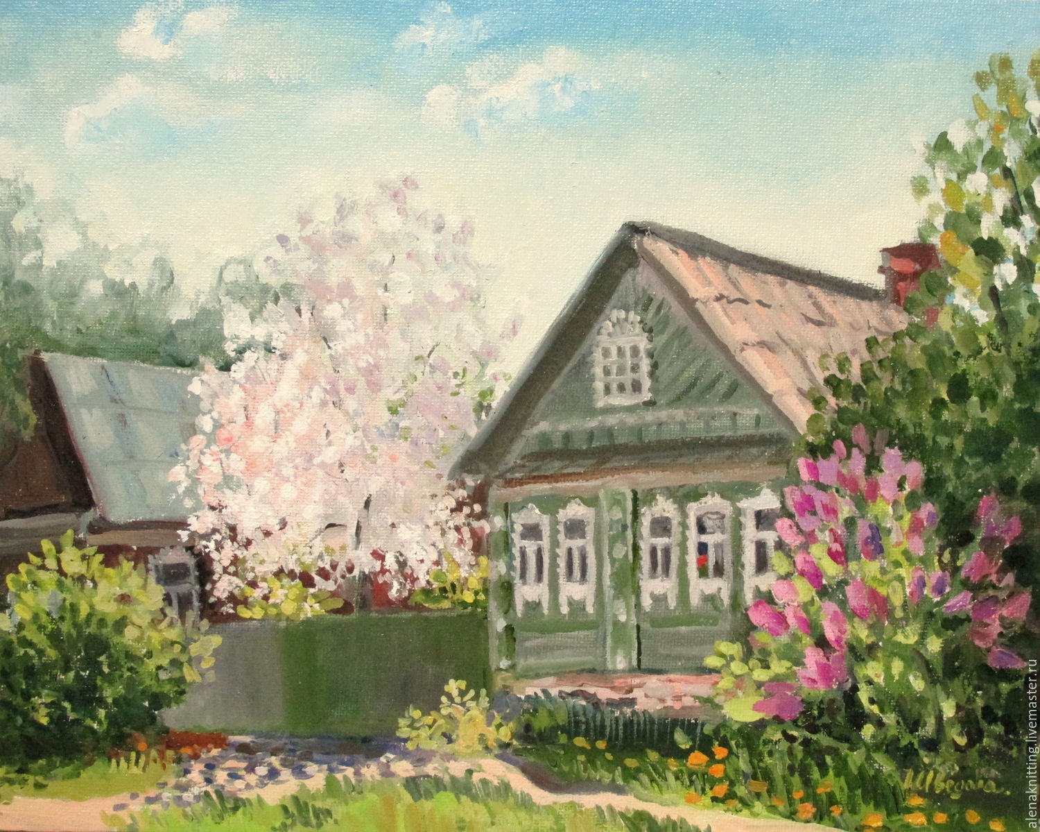 Деревенский домик весной