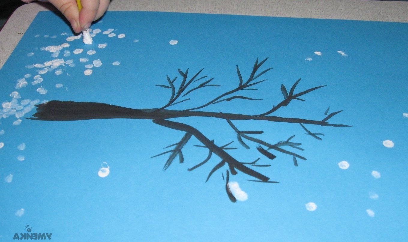Рисование зимнего дерева с детьми